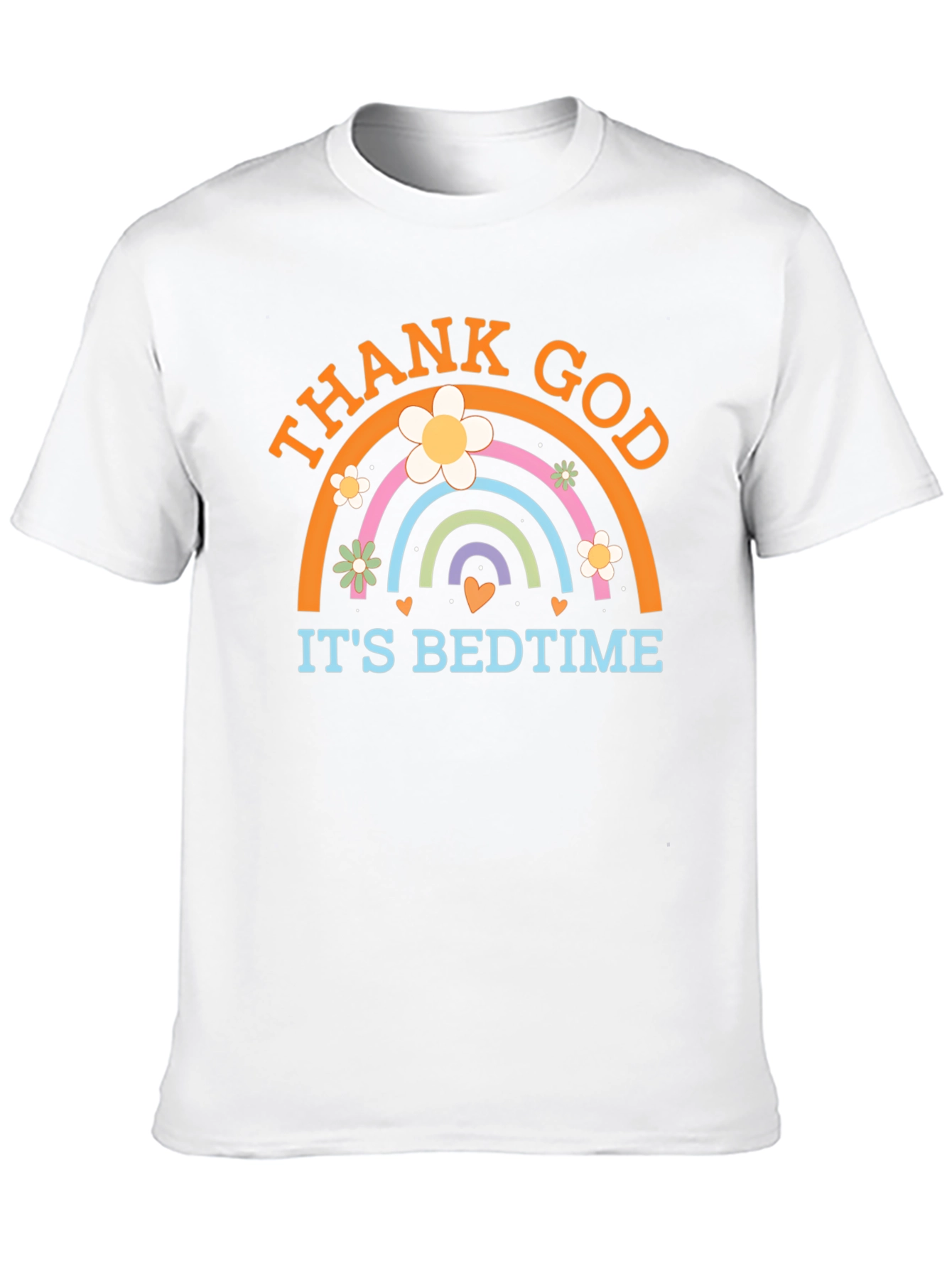 Black Thank God It's Bedtime Rainbow Graphic Tee view 10