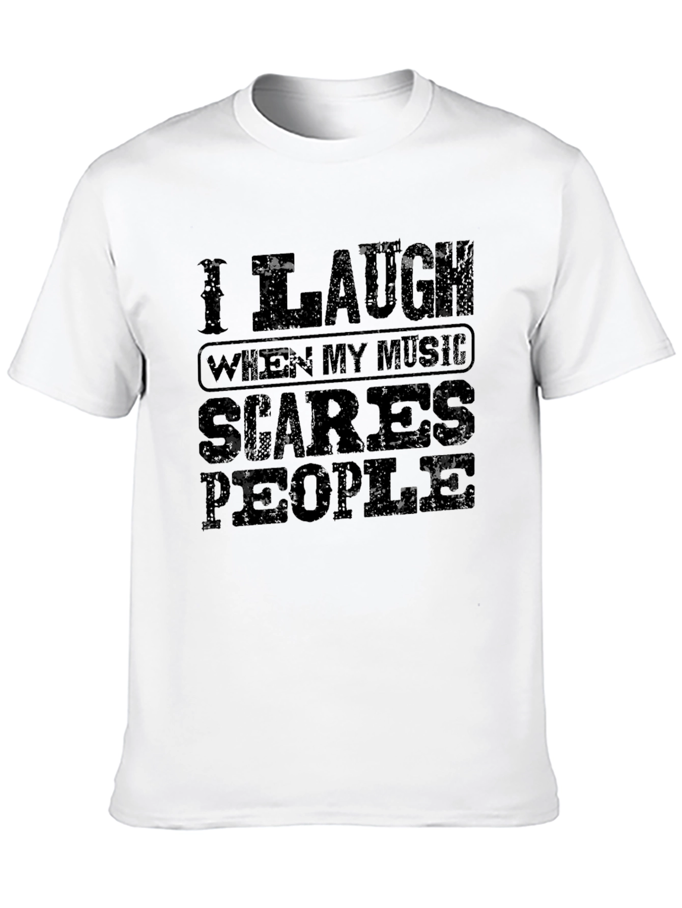 Black I Laugh When My Music Scares People Graphic Tee view 10