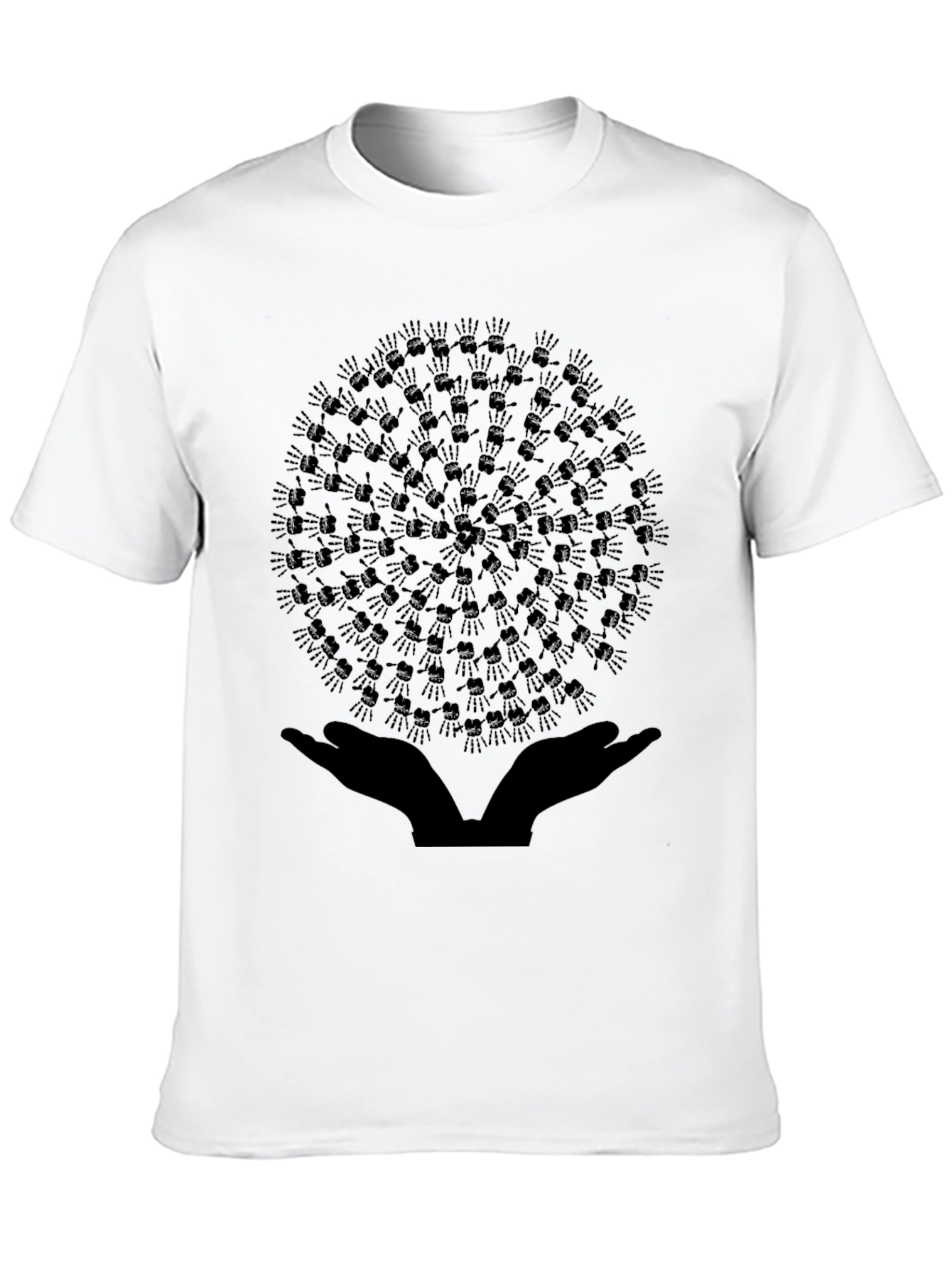 Black Unity Hands Graphic Tee - Black Crew Neck T-Shirt view 10