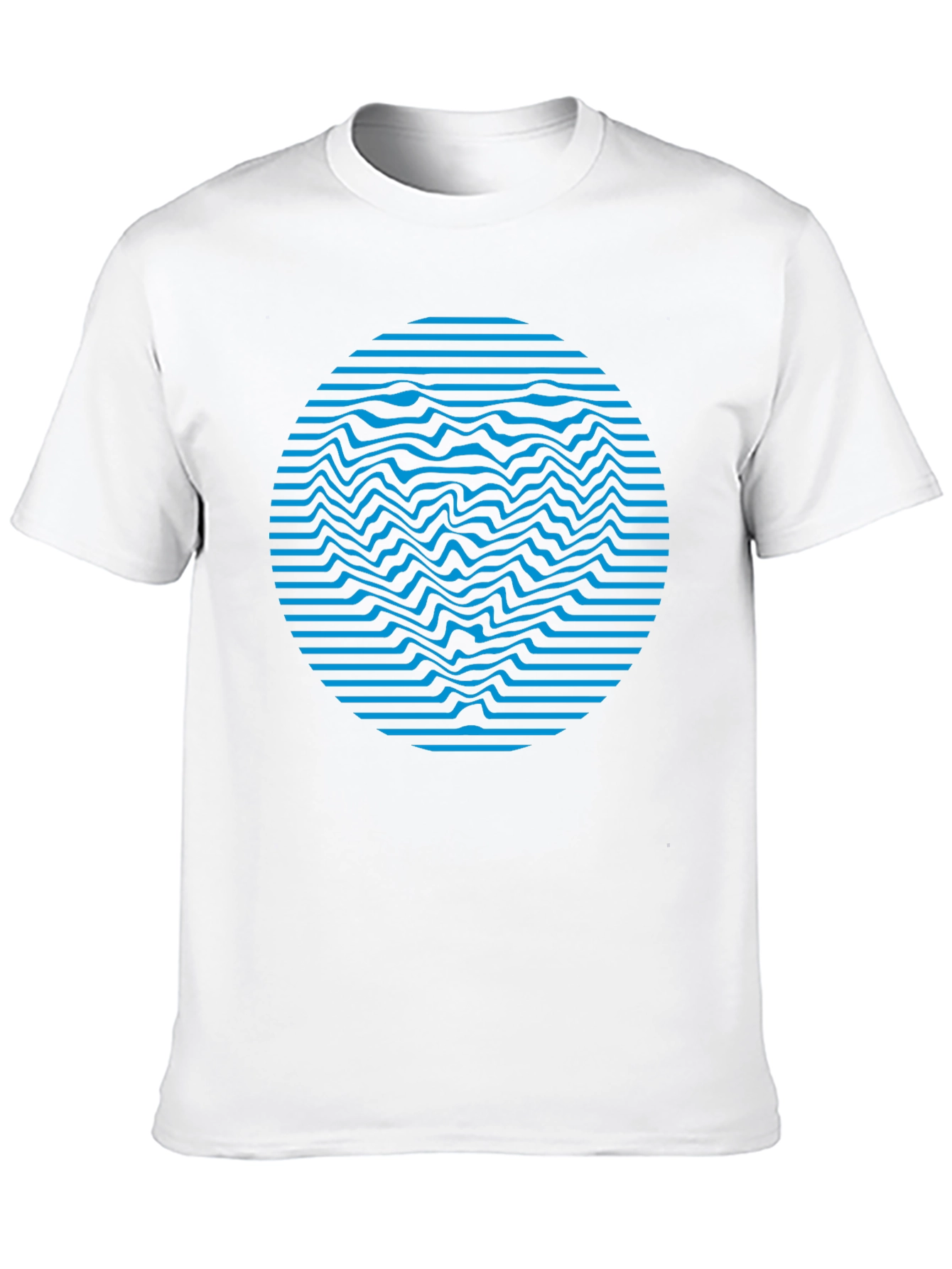 Black Abstract Wave Circle Graphic Tee view 10