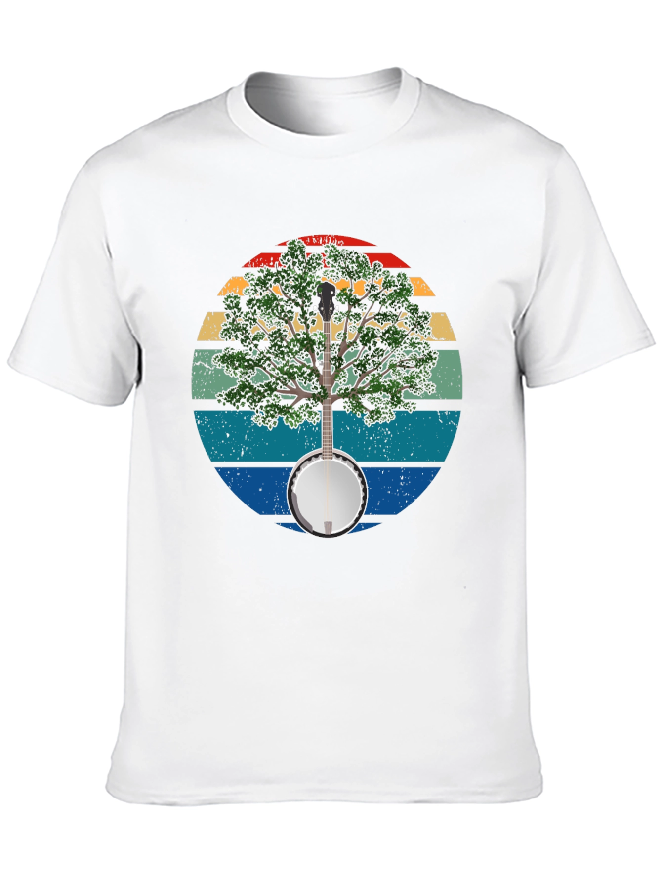 Black Banjo Tree Graphic T-Shirt view 10