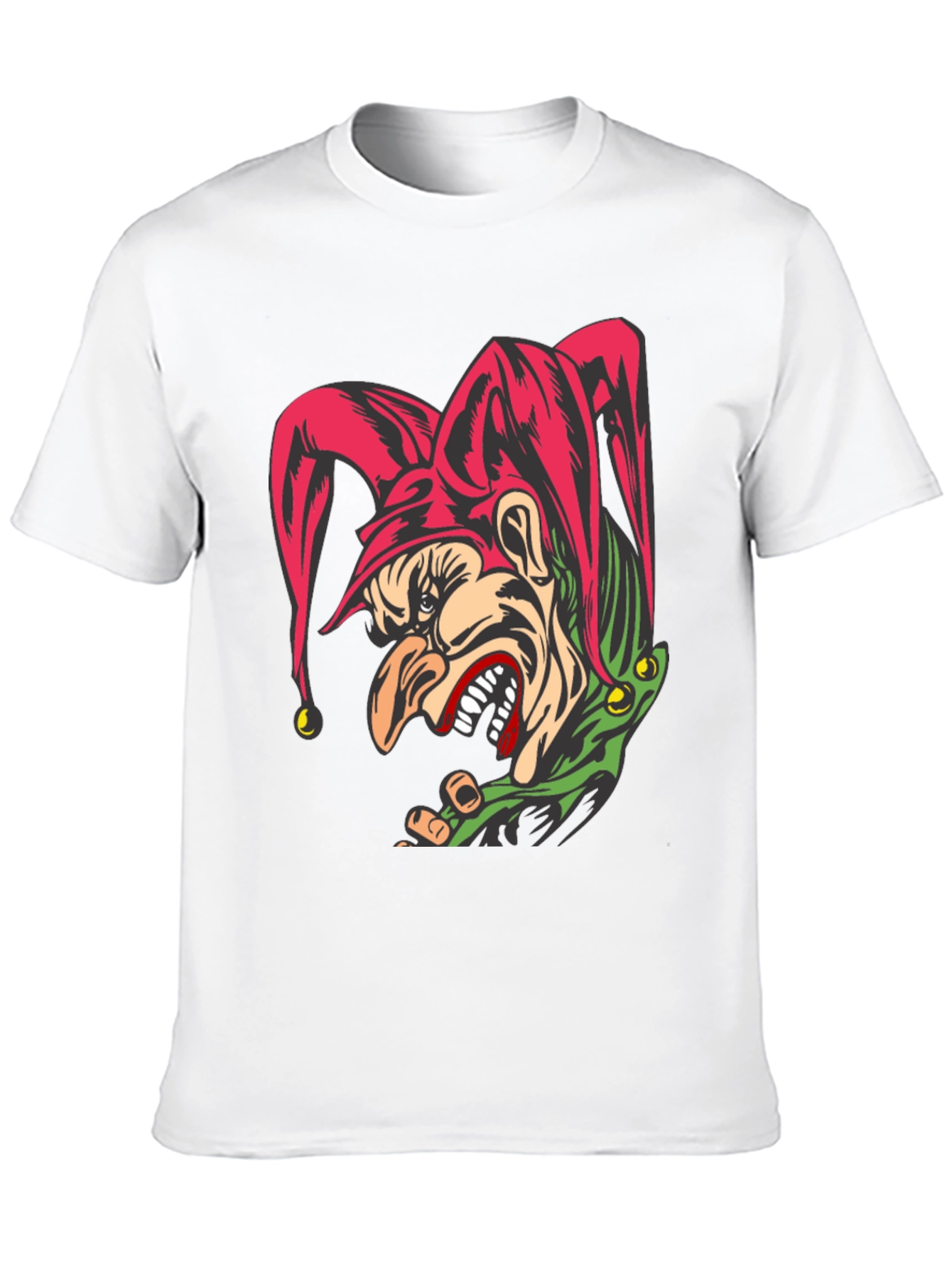 Black Evil Jester Graphic Tee - Black Cotton T-Shirt view 10