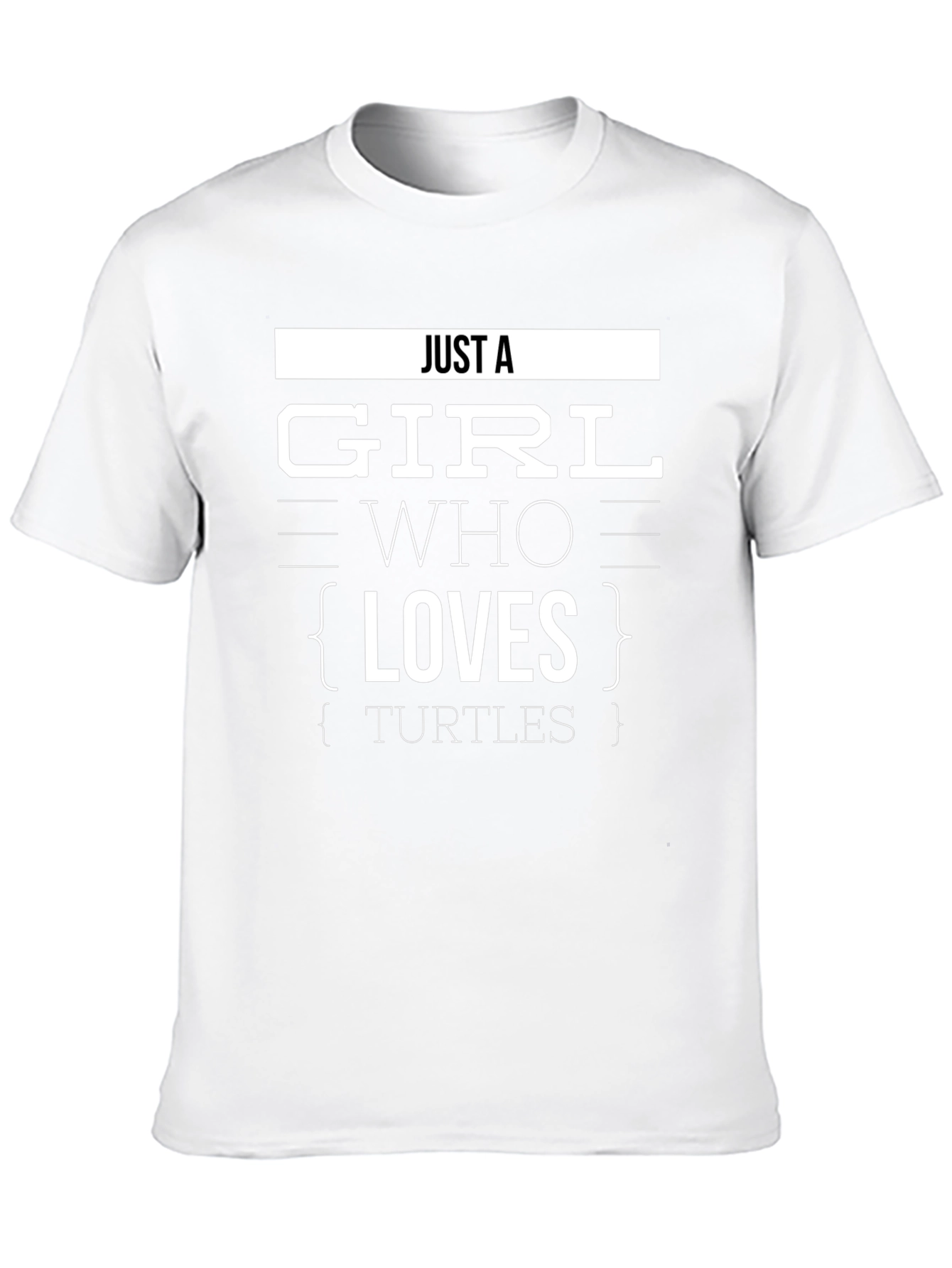 Black Just a Girl Who Loves Turtles Graphic T-Shirt view 10
