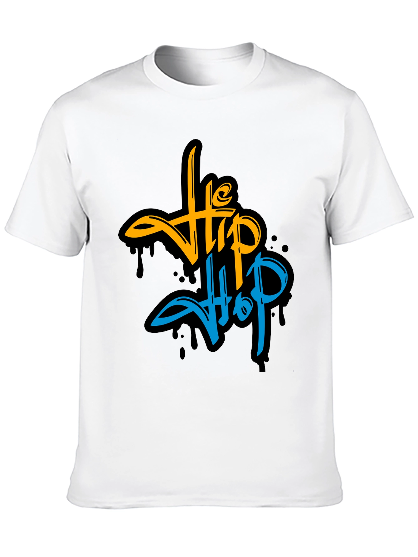 Black Hip Hop Graphic Print Black T-Shirt view 10