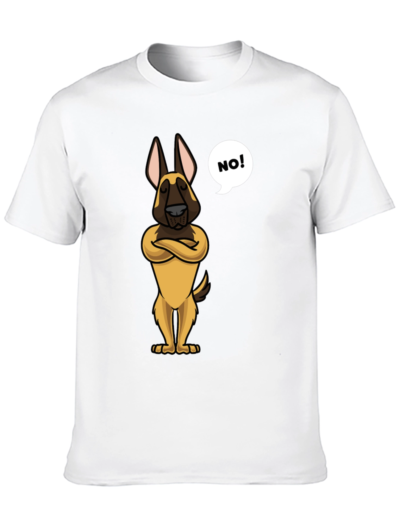 Black Funny Dog Cartoon T-Shirt - "NO!" view 10