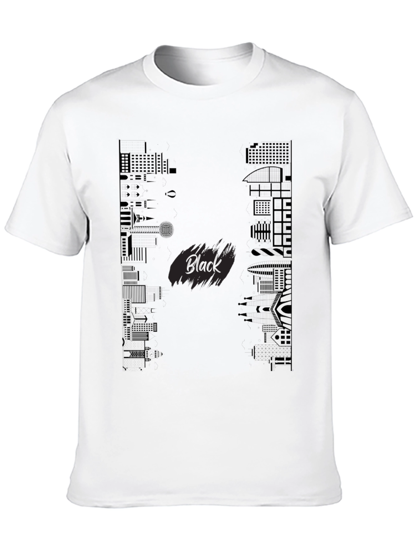 Black Black Cityscape Graphic Tee view 10