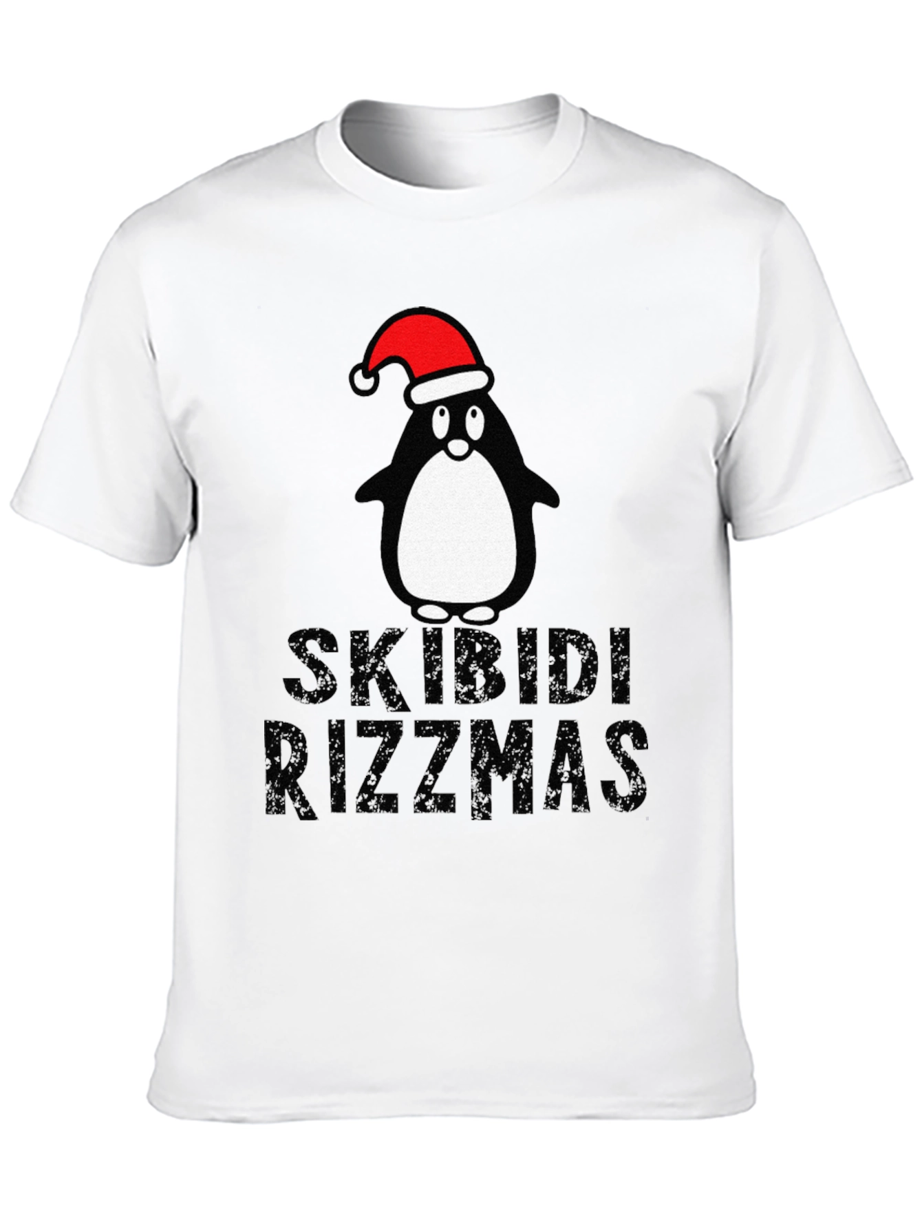 Black Skibidi Rizzmas Christmas Penguin T-Shirt view 10