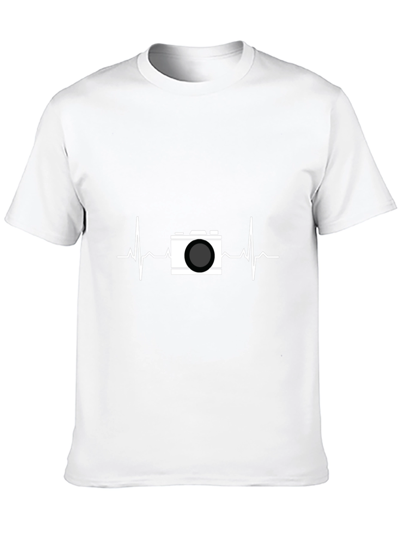 Black Photographer's Heartbeat Graphic Tee - Black Cotton view 10