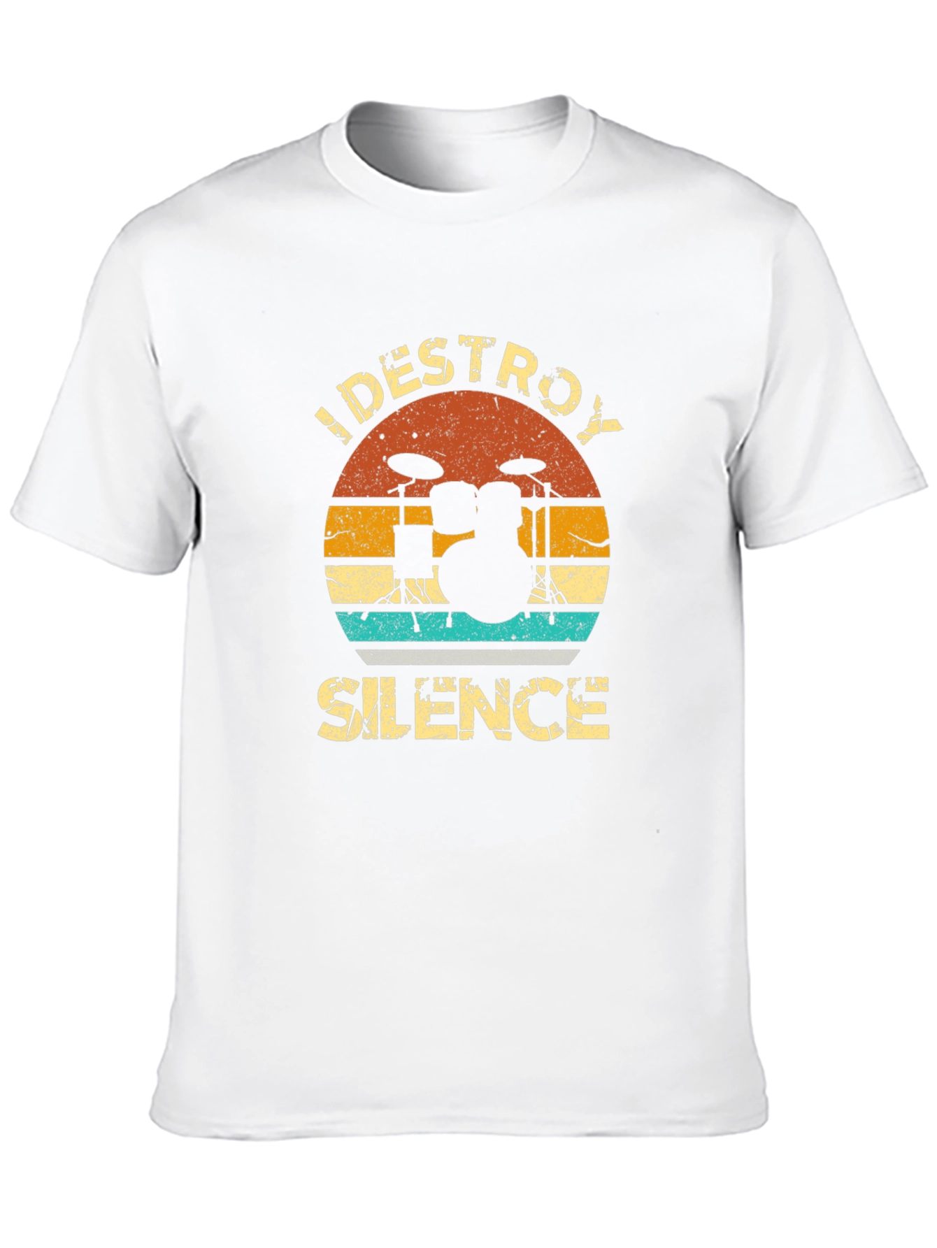 Black I DESTROY SILENCE Drummer Graphic Tee view 10