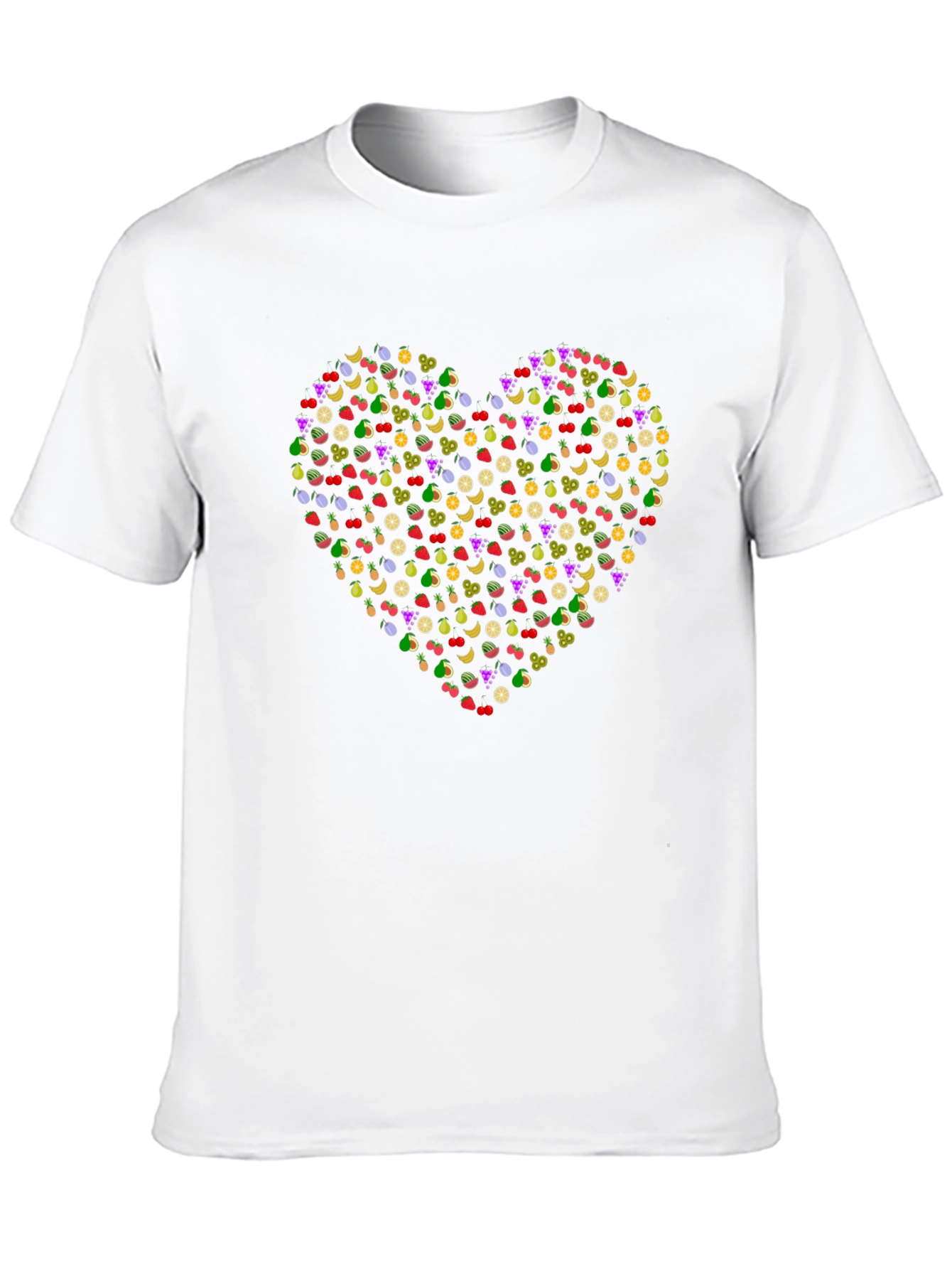 Black Fruit Heart T-Shirt - Black Cotton Tee view 10