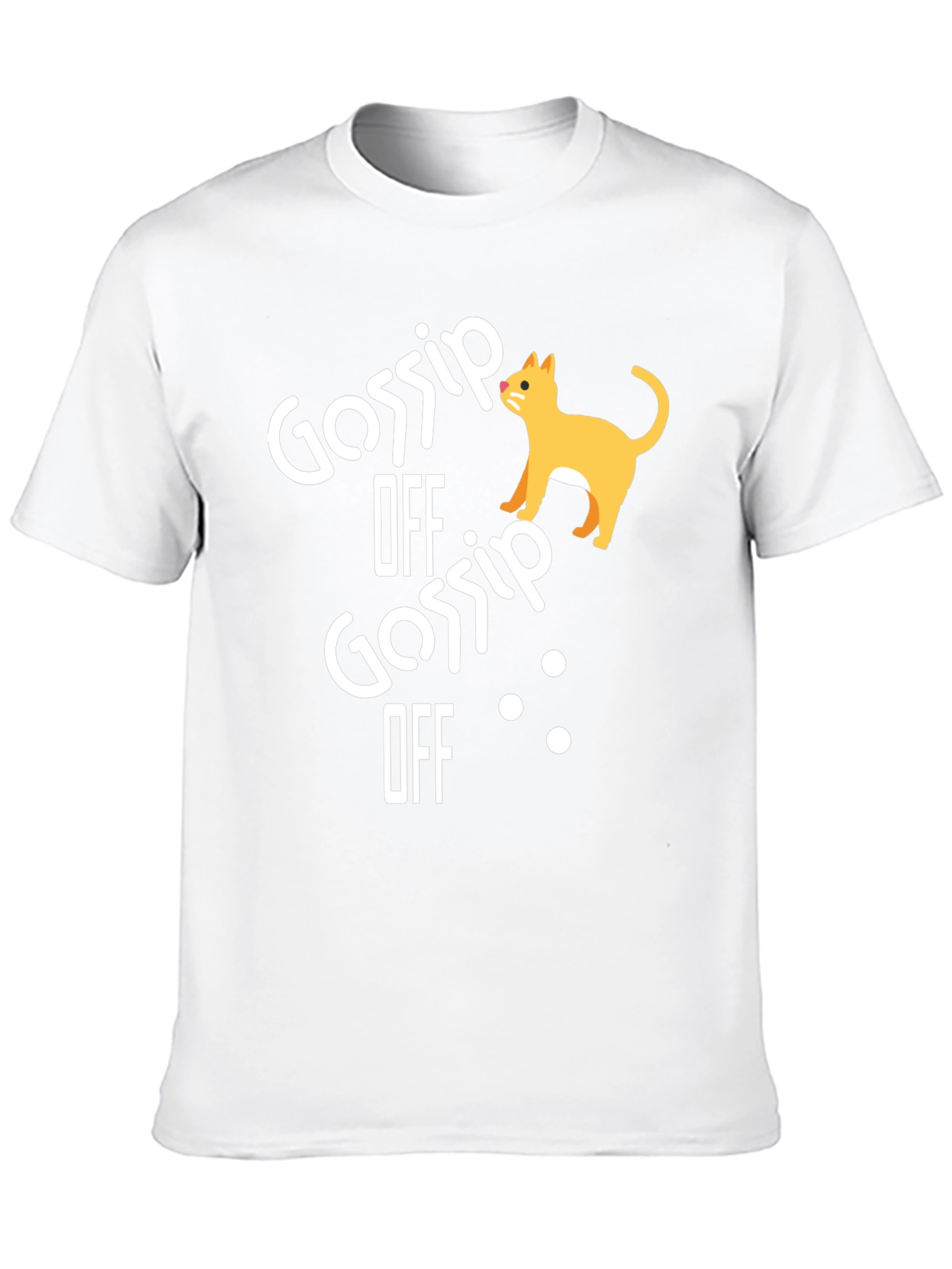 Black Gossip Off Cat Graphic Tee - Unisex Black T-Shirt view 10