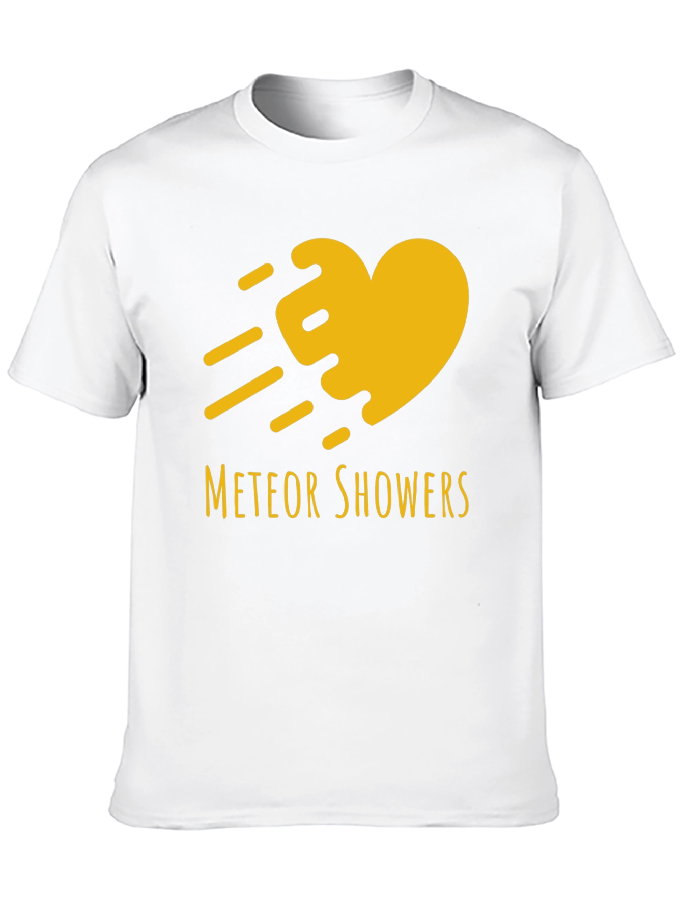 Black Meteor Showers Heart Graphic Black T-Shirt view 10