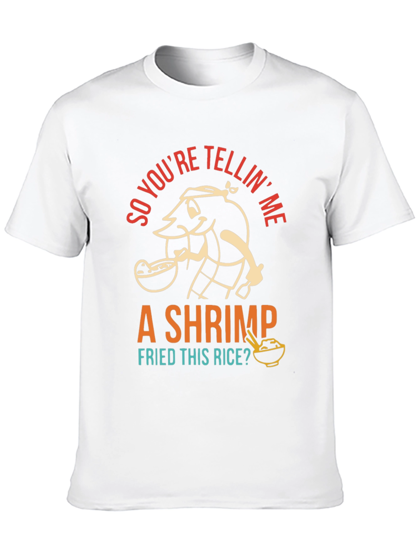 Black Shrimp Fried Rice T-Shirt - Funny Foodie Tee view 10