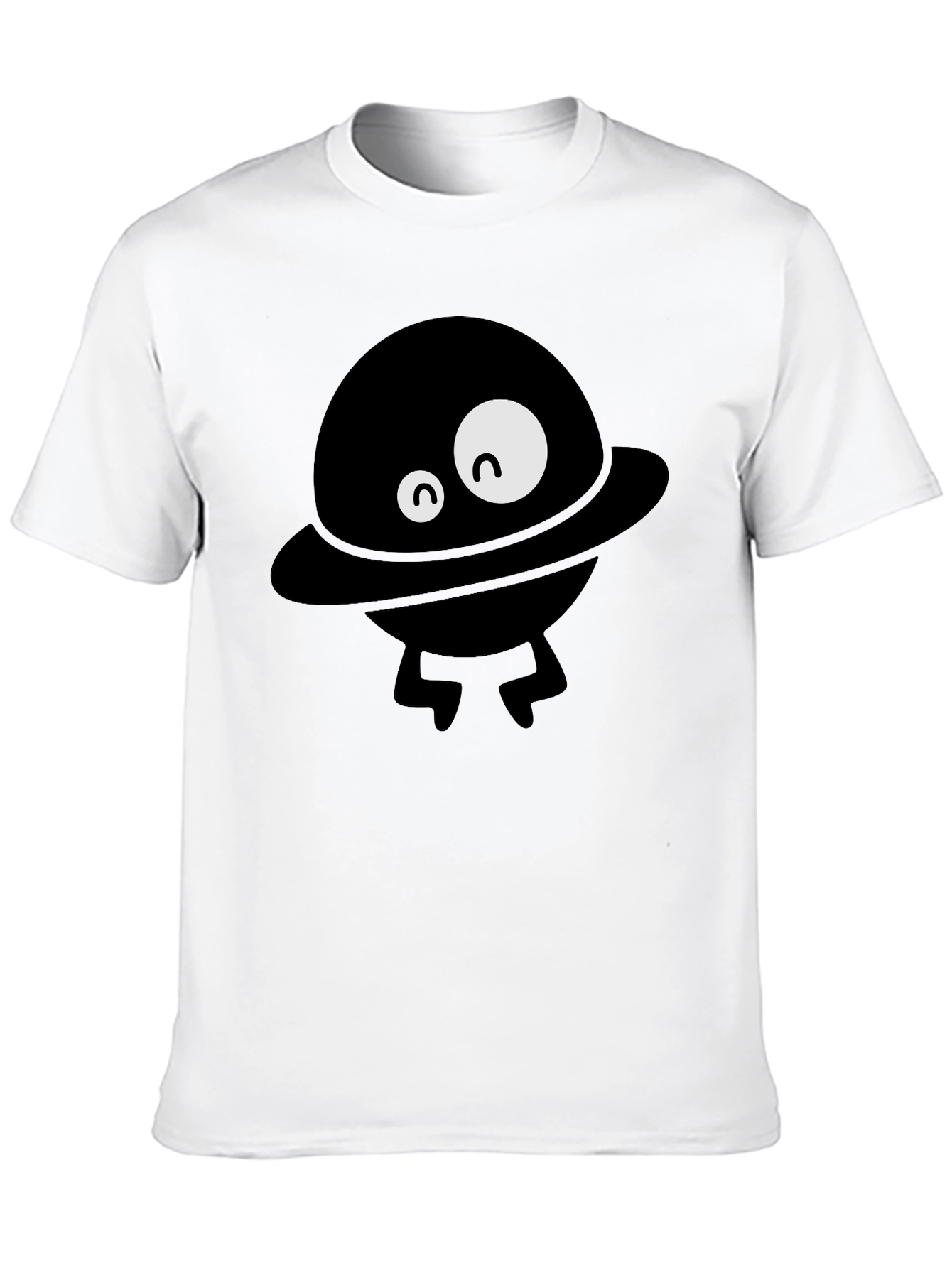 Black Funny Alien UFO Graphic Black T-Shirt view 10