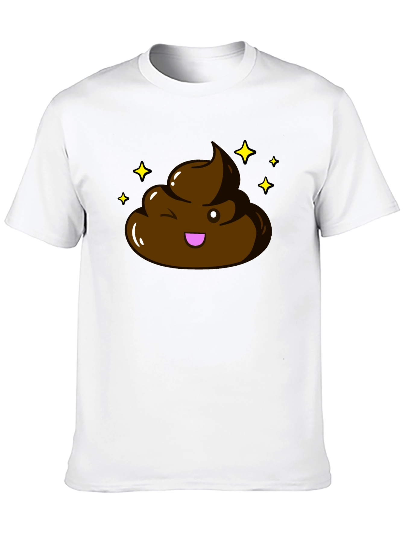 Black Shiny Poop Emoji Graphic T-Shirt - Black view 10