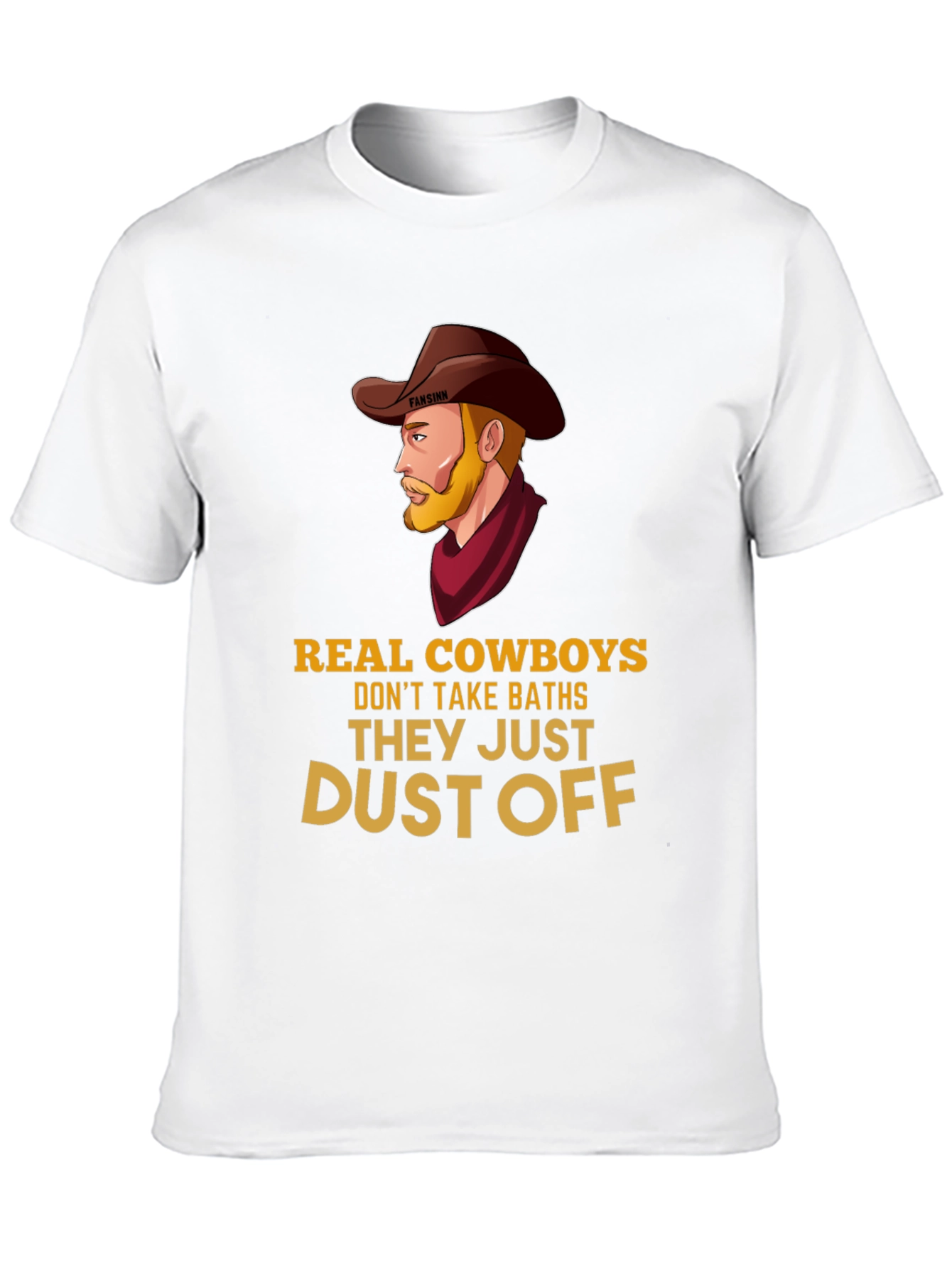 Black Real Cowboys Don't Take Baths Funny Graphic T-Shirt view 10