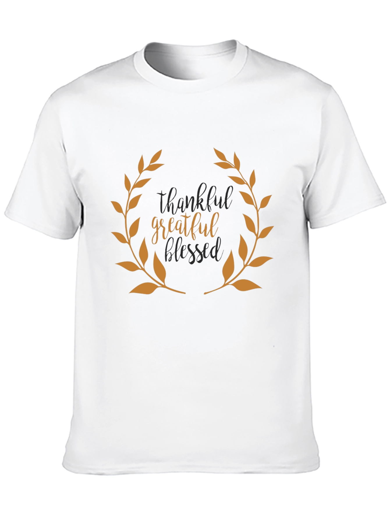 Black Thankful, Grateful, Blessed Black T-Shirt view 10