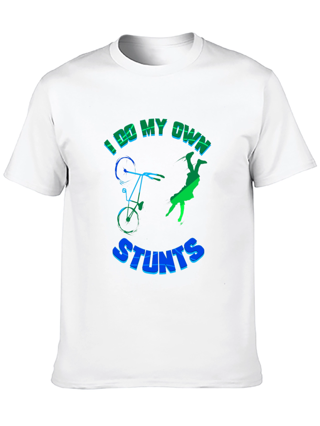 Black I Do My Own Stunts T-Shirt, Funny Bike Design view 10