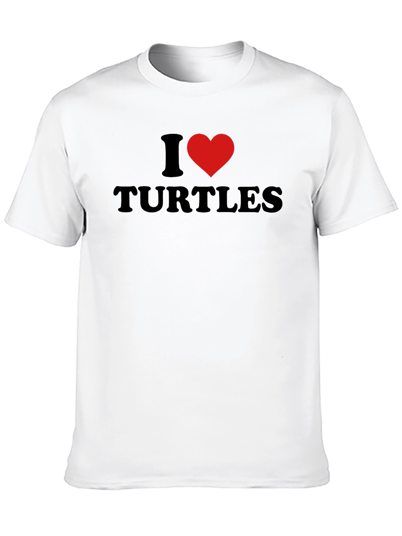 Black I Heart Turtles Black T-Shirt - Men's Crew Neck view 10