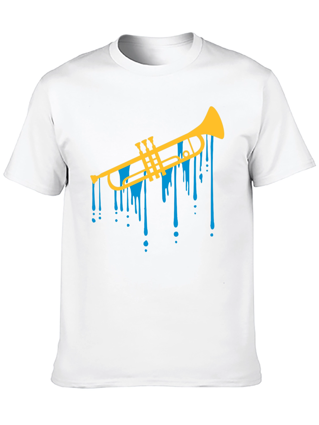 Black Trumpet Drip Graphic Tee - Cool Musical T-Shirt view 10