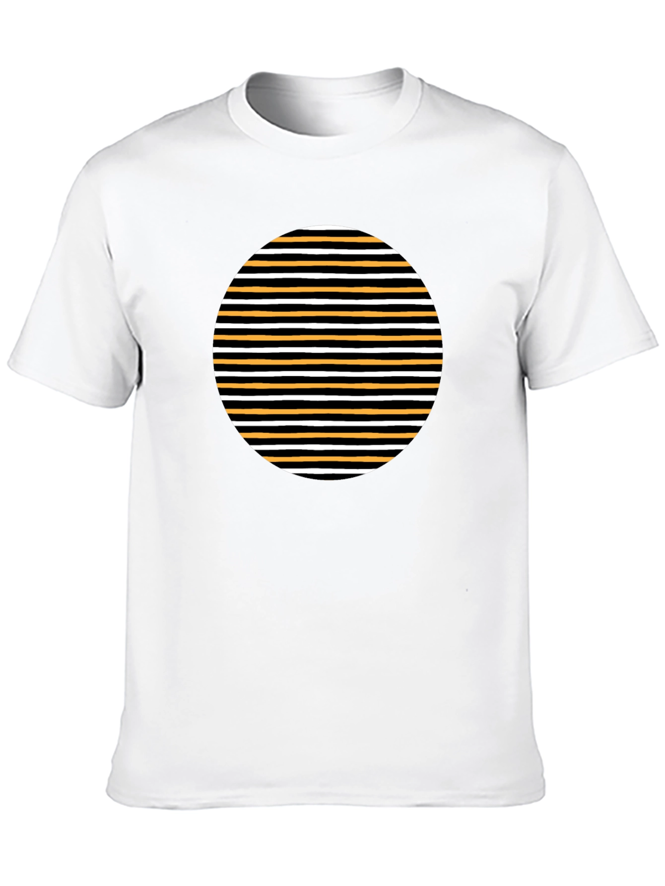 Striped Circle Graphic Tee - Modern Casual - 10