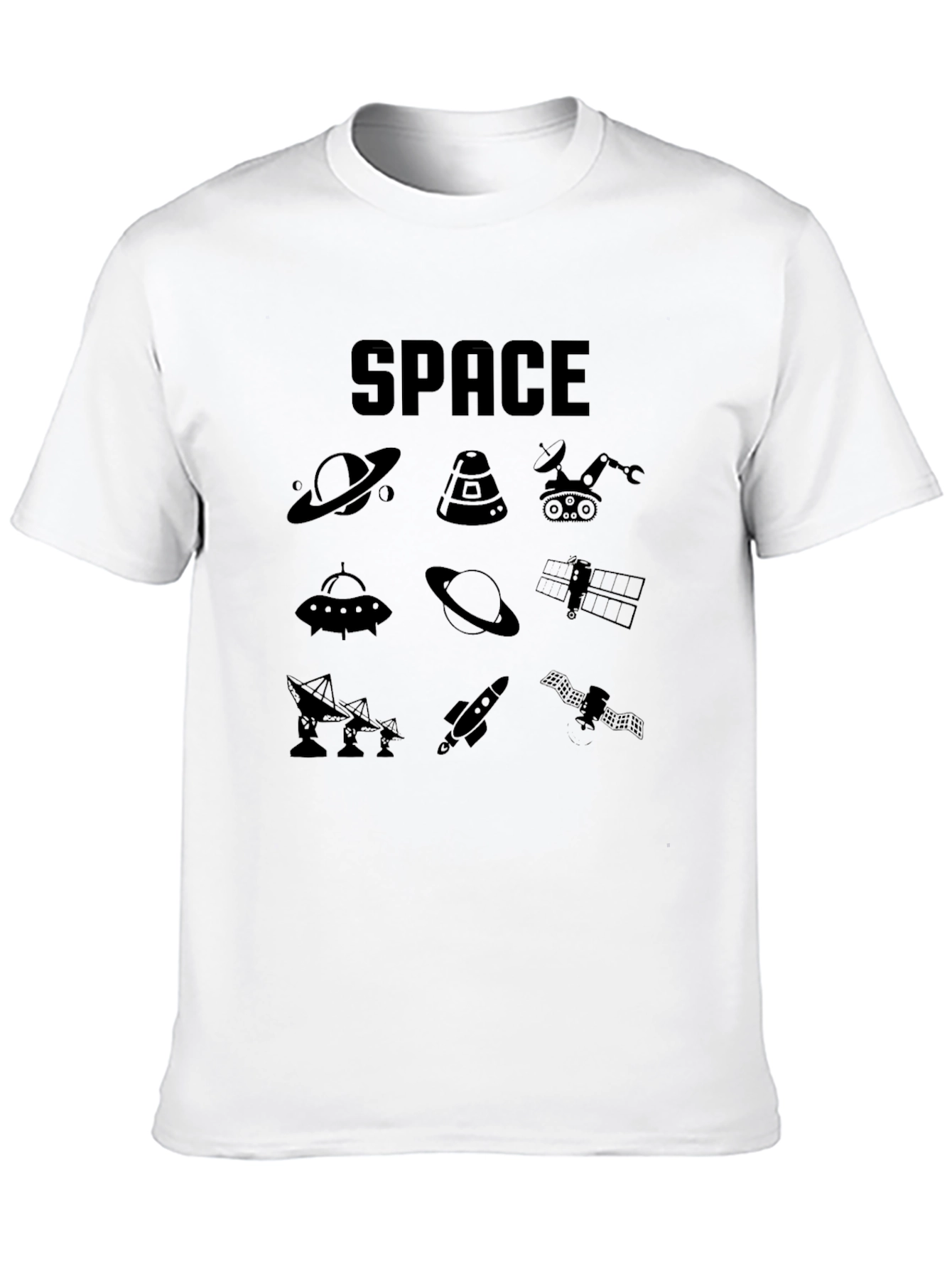 Black Space Graphic Print Black T-Shirt view 10