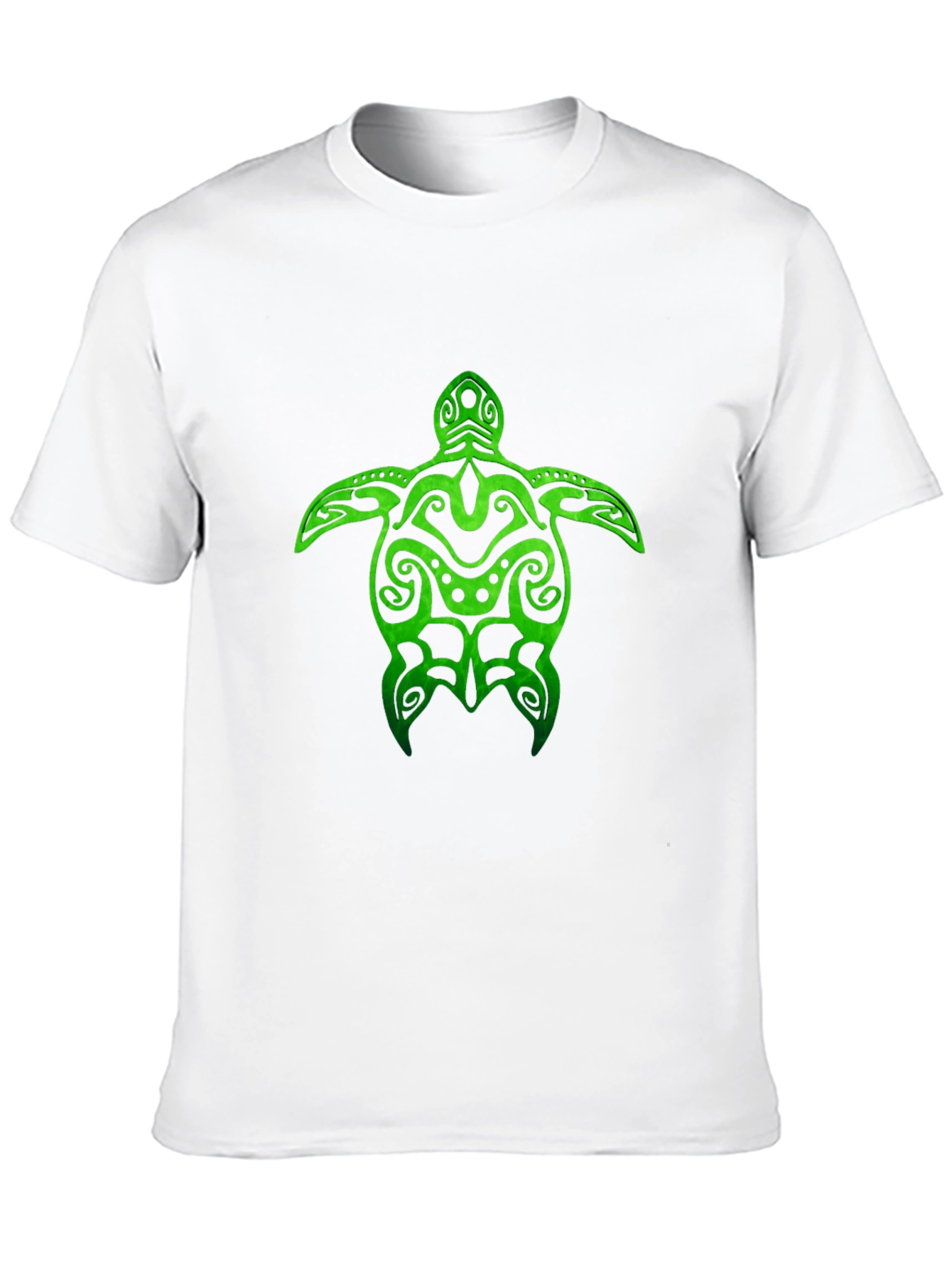 Black Green Turtle Tribal Design Black T-Shirt view 10