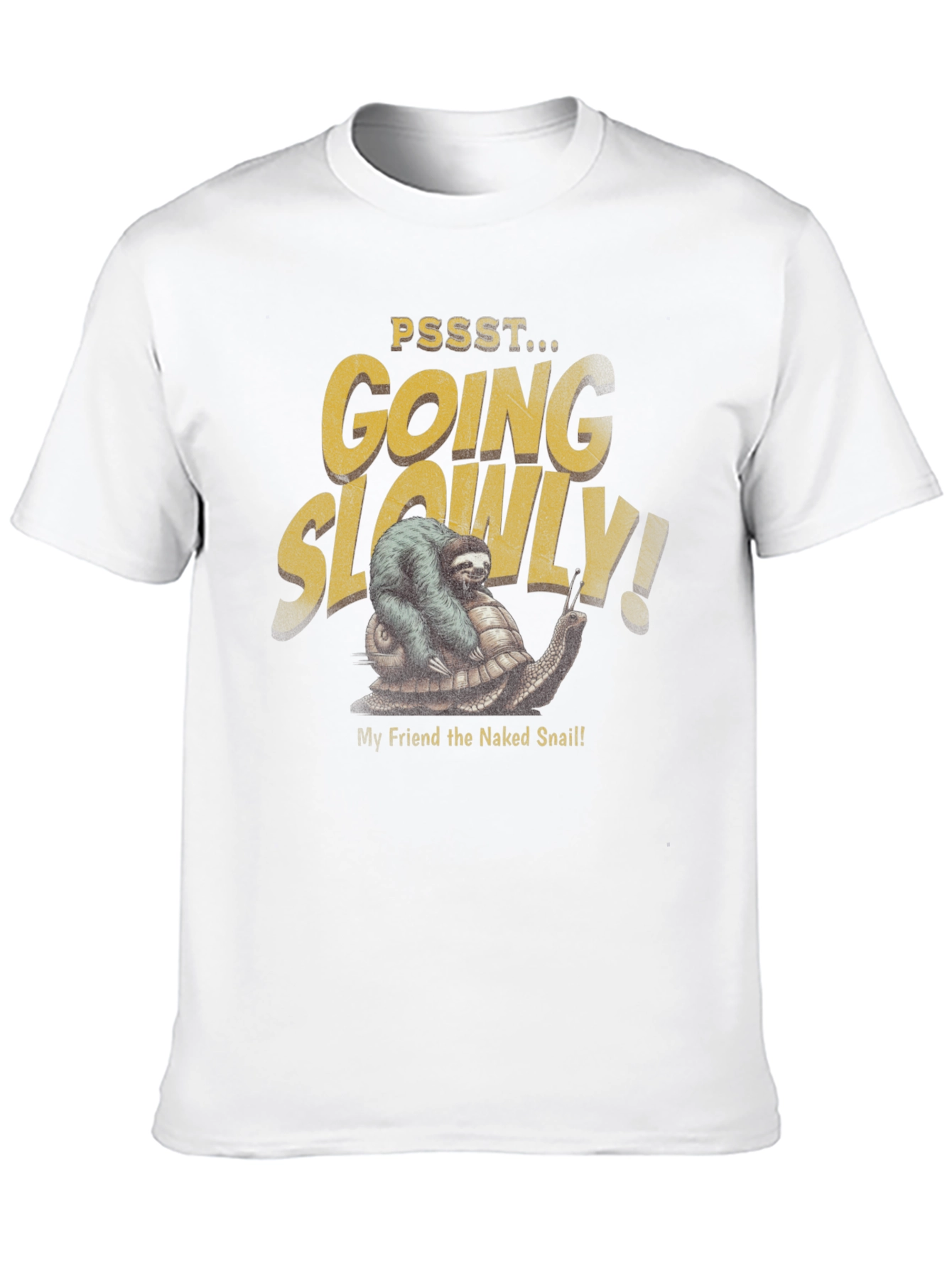 Black Sloth Riding a Snail T-Shirt - Going Slowly! view 10
