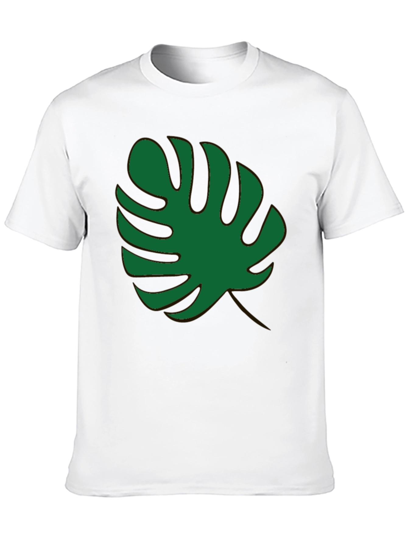 Black Tropical Monstera Leaf Black T-Shirt view 10