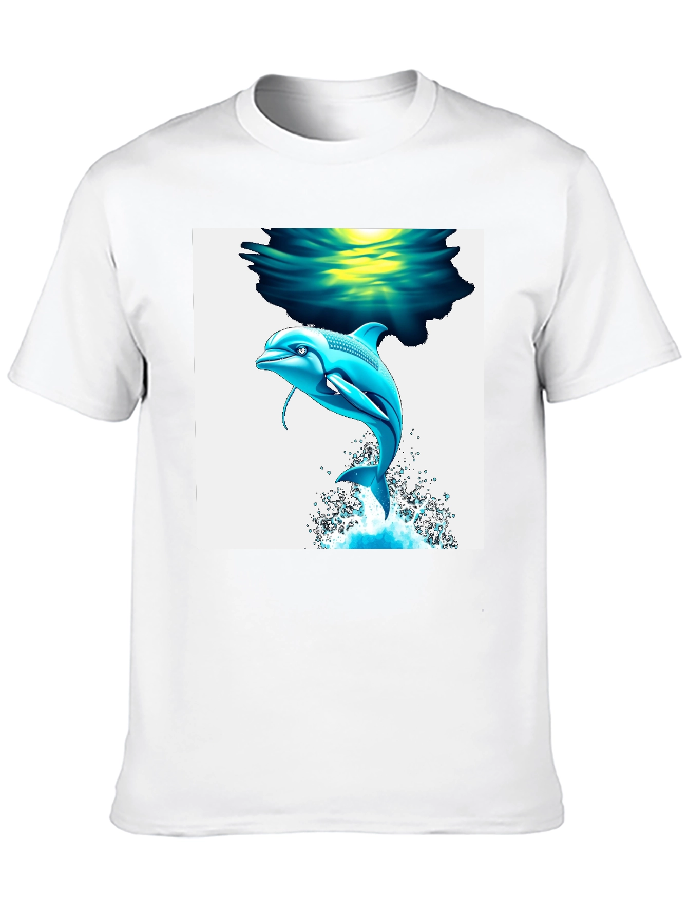 Black Dolphin Graphic Tee - Black Cotton Blend T-Shirt view 10