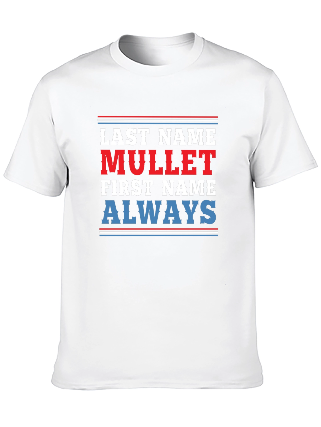 Black Last Name Mullet T-Shirt - Funny Novelty Tee view 10