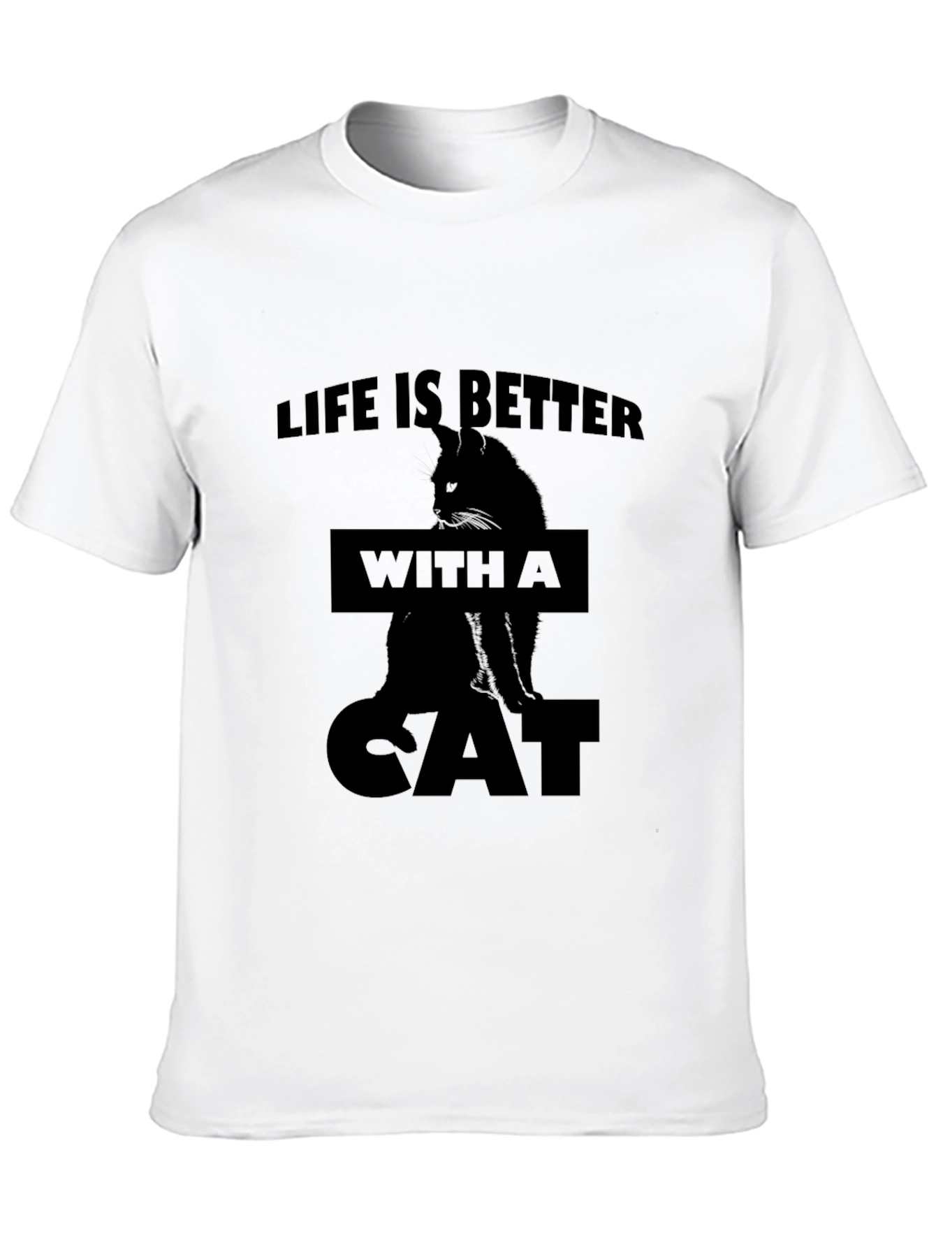 Black Life is Better with a Cat Black T-Shirt view 10
