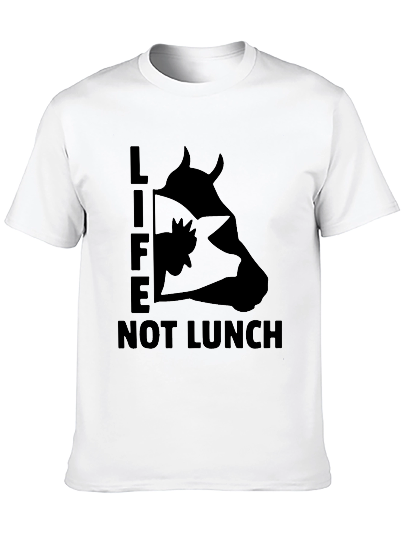 Black Life Not Lunch T-Shirt - Vegan Graphic Tee view 10