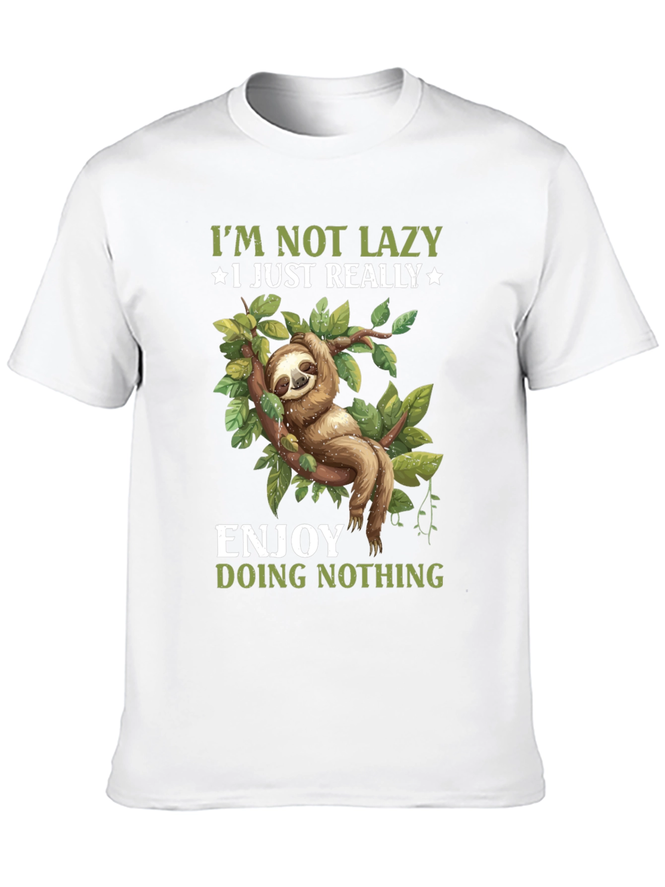 Black Funny Sloth T-Shirt: Enjoy Doing Nothing Tee view 10