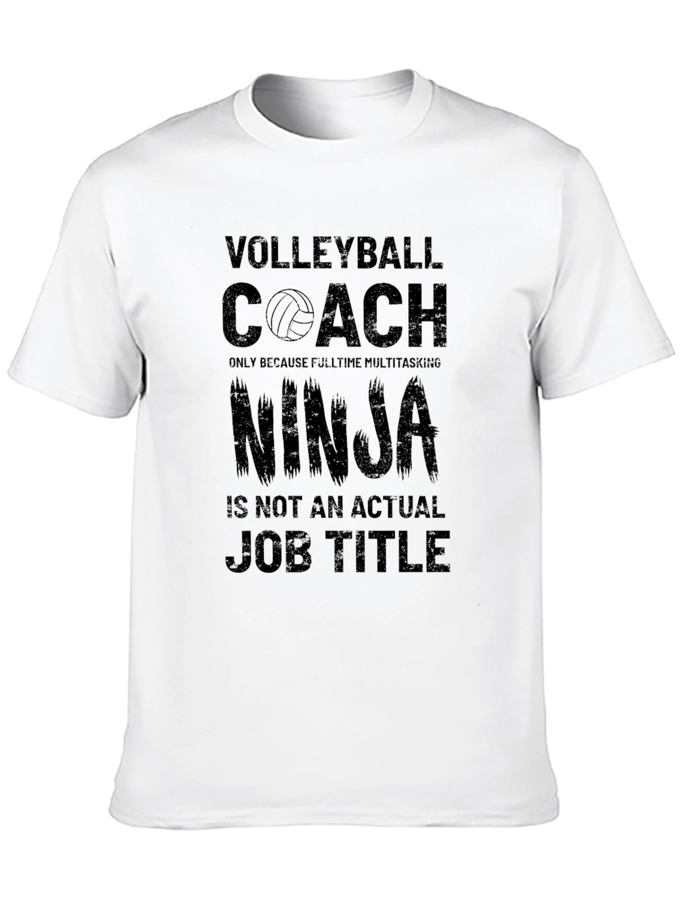 Black Volleyball Coach Ninja T-Shirt view 10