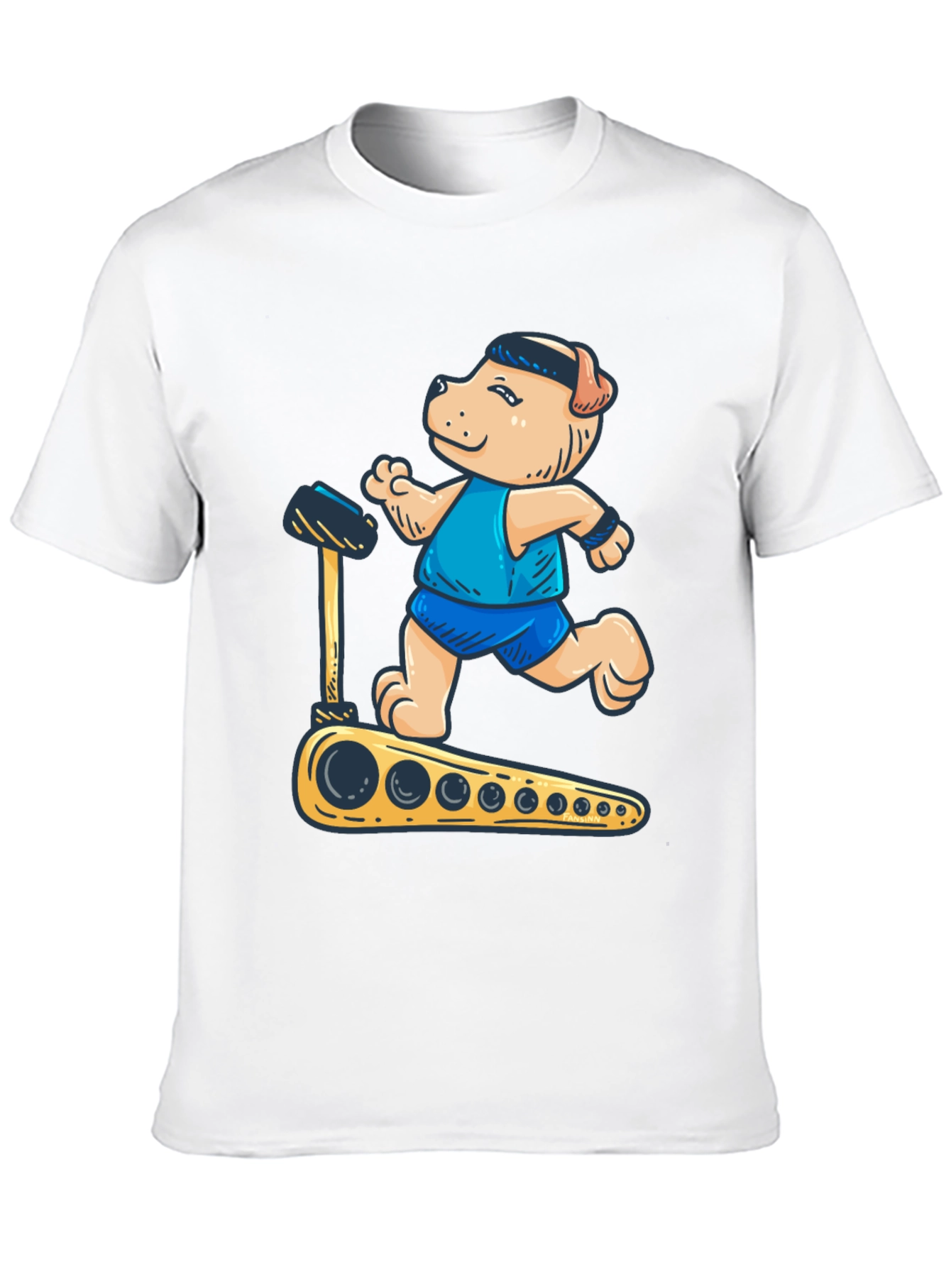 Black Dog Treadmill Graphic Tee - Black Cotton T-Shirt view 10