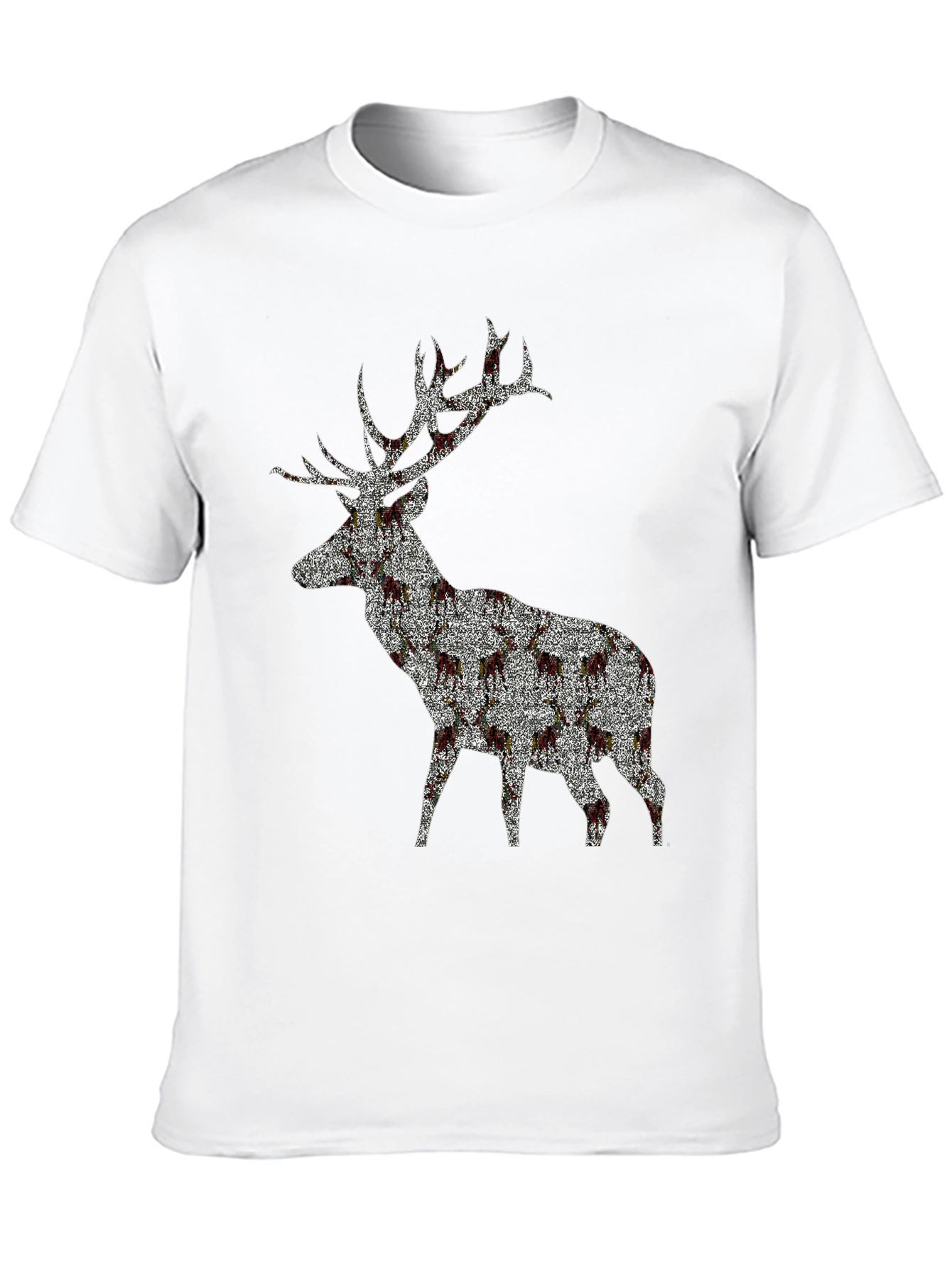 Black Stag Patterned Crew Neck T-Shirt view 10