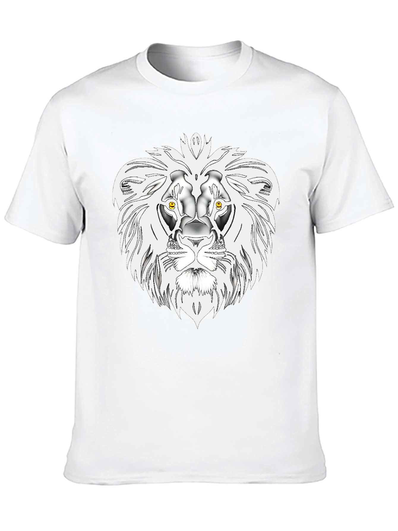 Black Lion Head Graphic Tee - Bold Black T-Shirt view 10