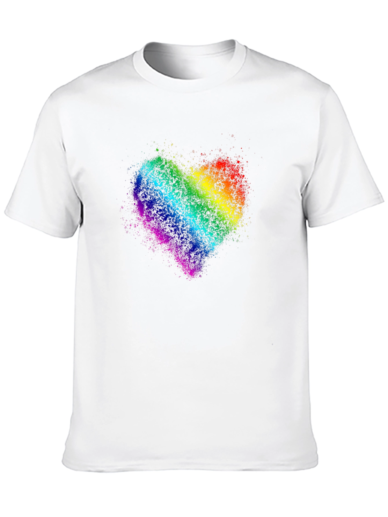 Black Rainbow Heart Graphic Black T-Shirt view 10