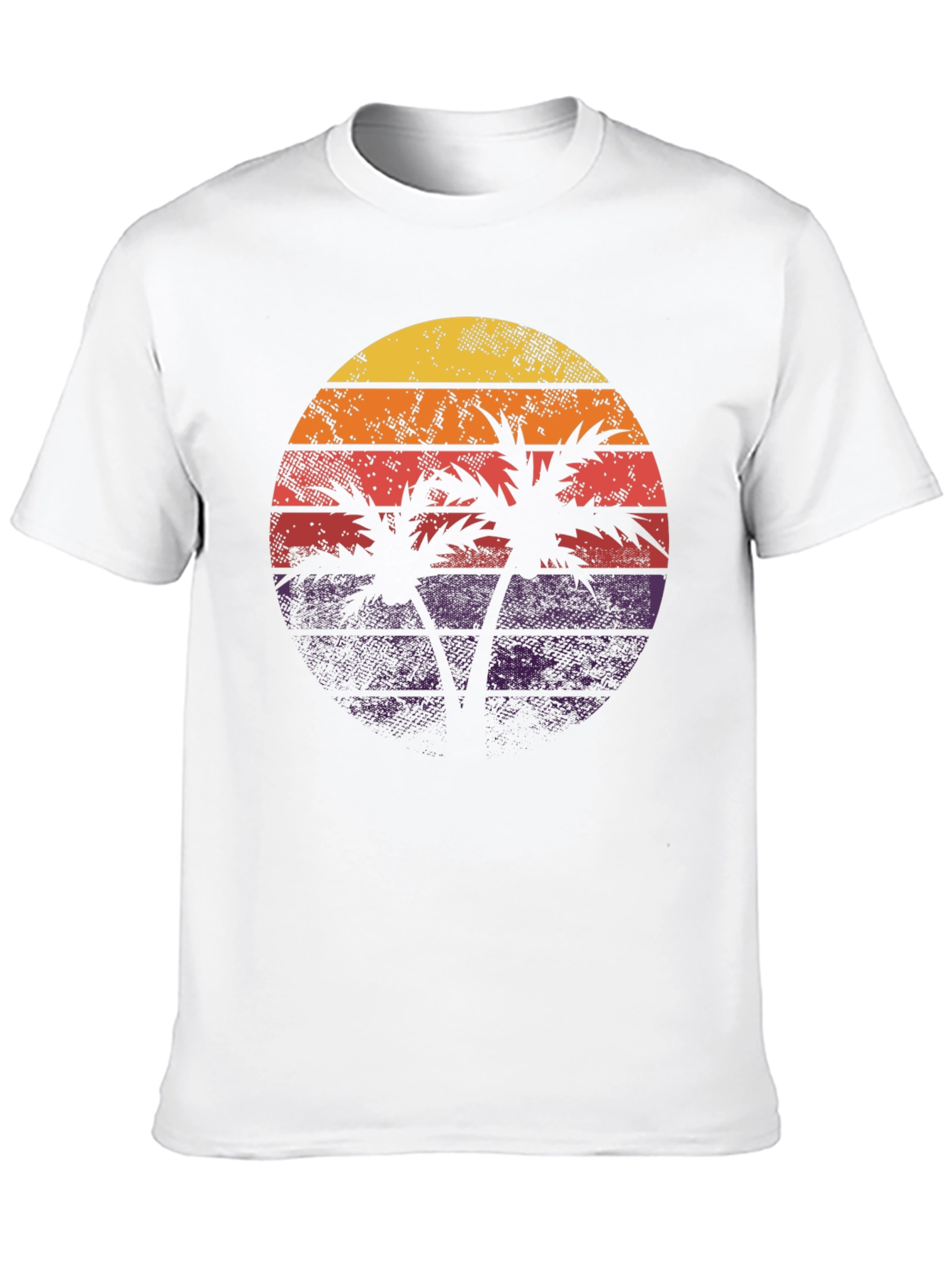 Black Retro Sunset Palm Tree Graphic Tee view 10