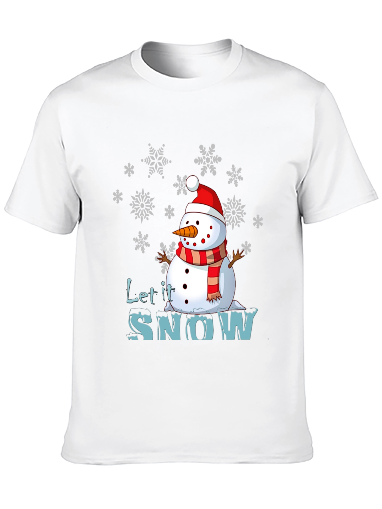Black Let it Snow Snowman Graphic Tee view 10