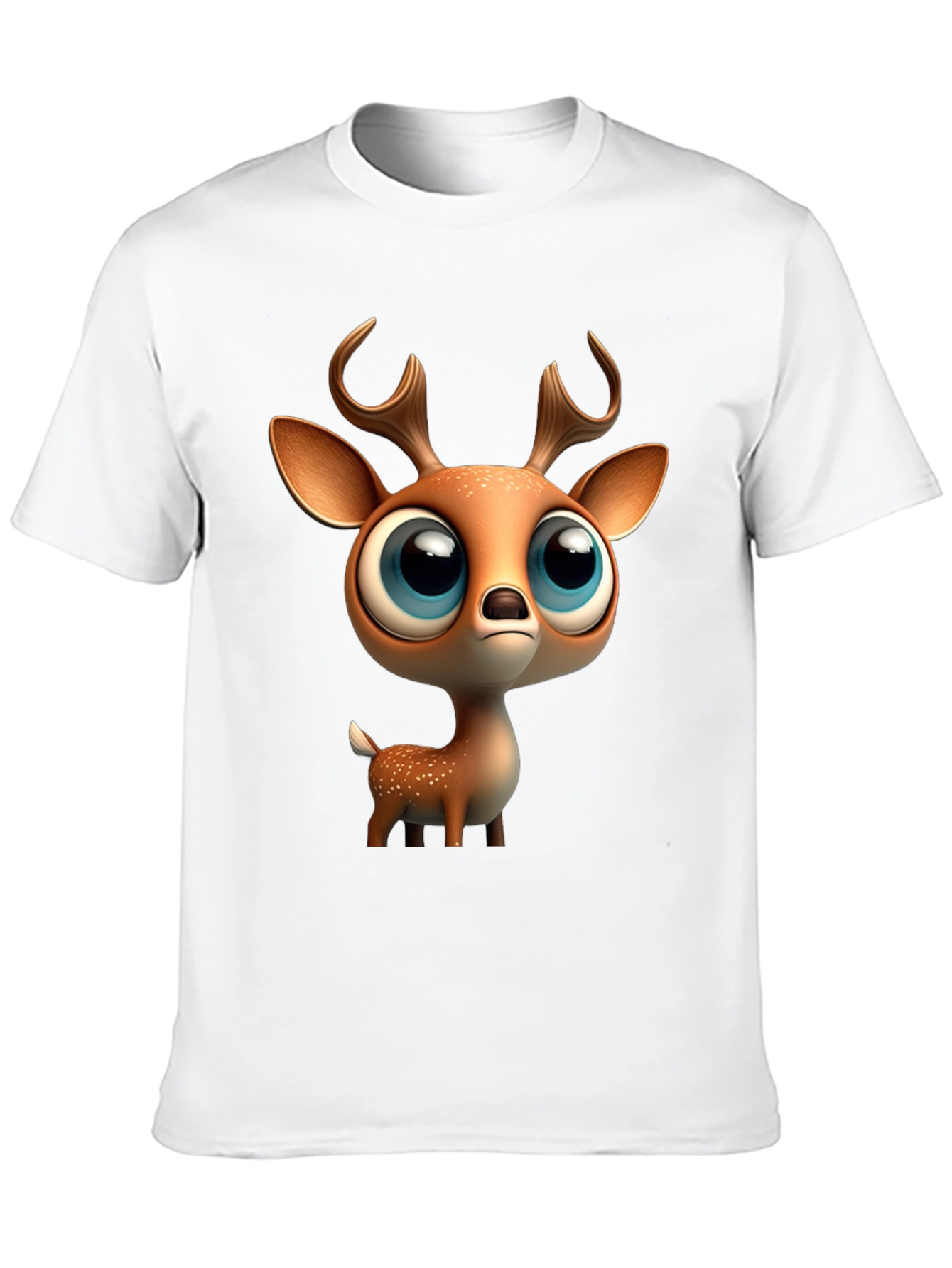 Black Cute Deer Graphic Tee - Stylish Black T-Shirt view 10