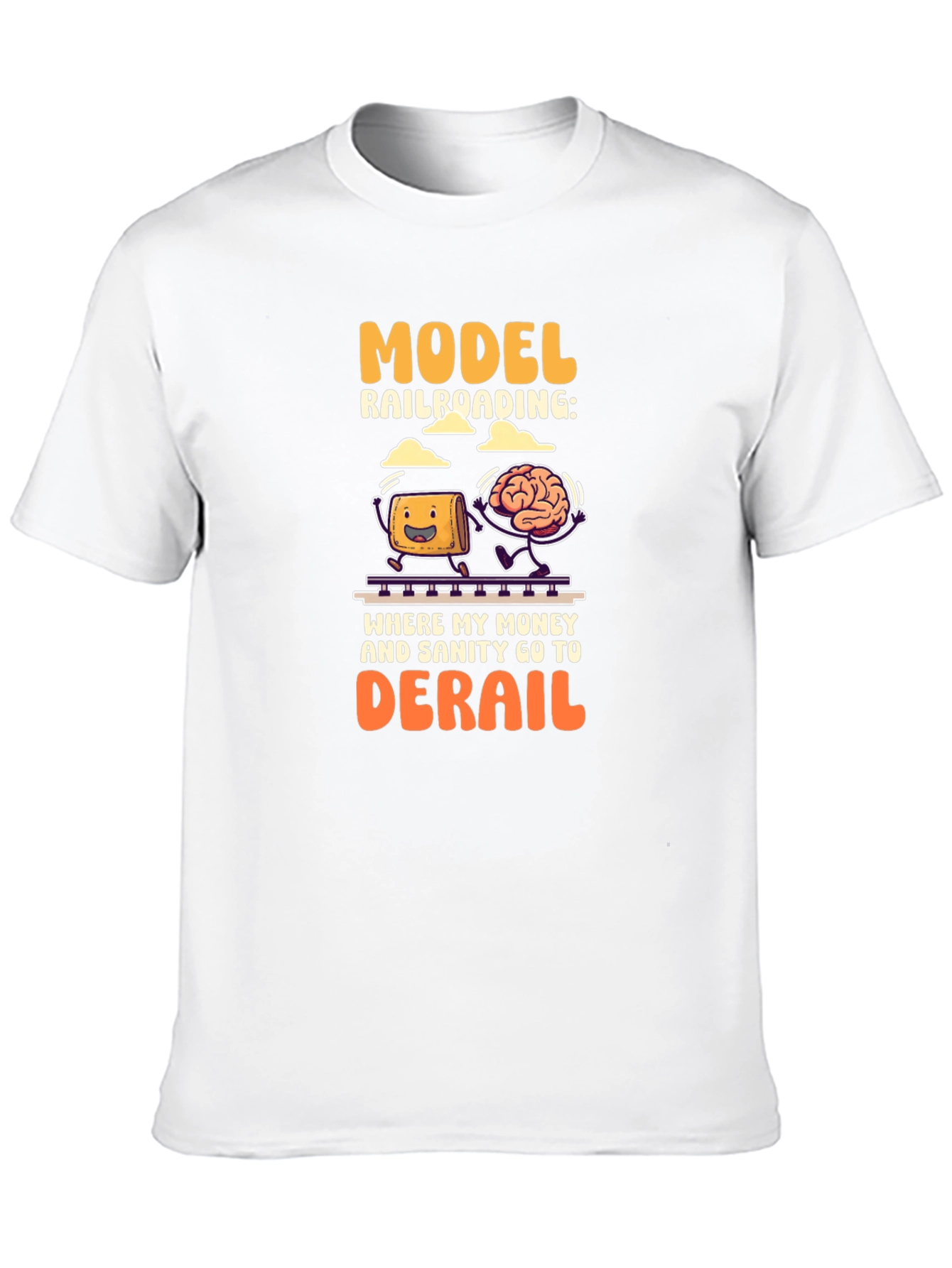 Black Model Railroading T-Shirt: Money & Sanity Derail! view 10