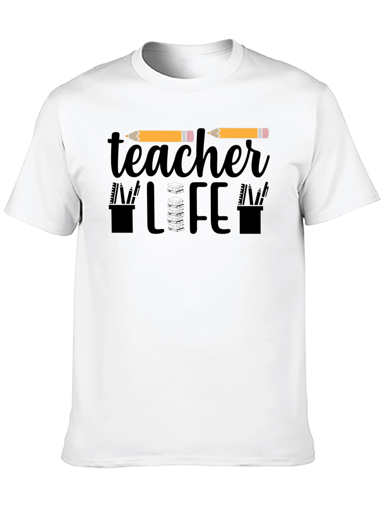 Black Teacher Life Graphic Tee - Black Unisex T-Shirt view 10