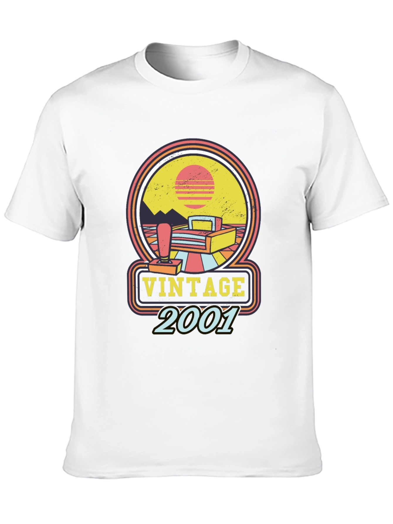 Black Vintage 2001 Gamer T-Shirt - Retro Style view 10