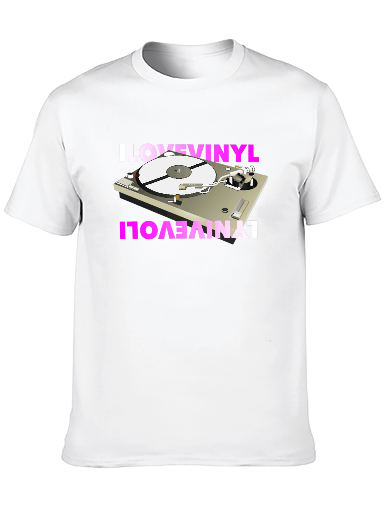 Black I Love Vinyl Turntable Graphic Tee view 10