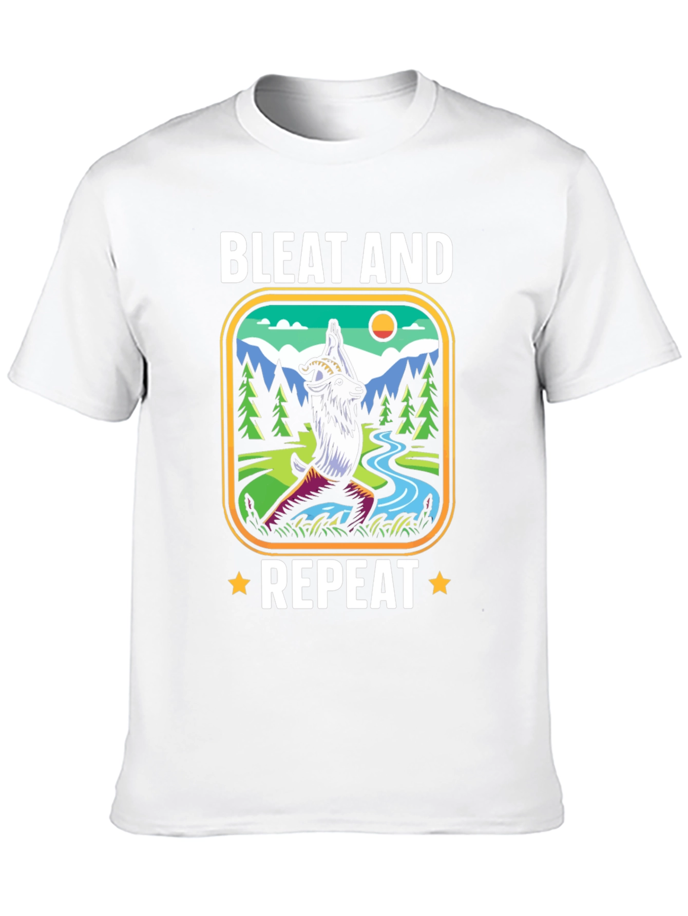 Black Bleat and Repeat Yoga Goat T-Shirt view 10