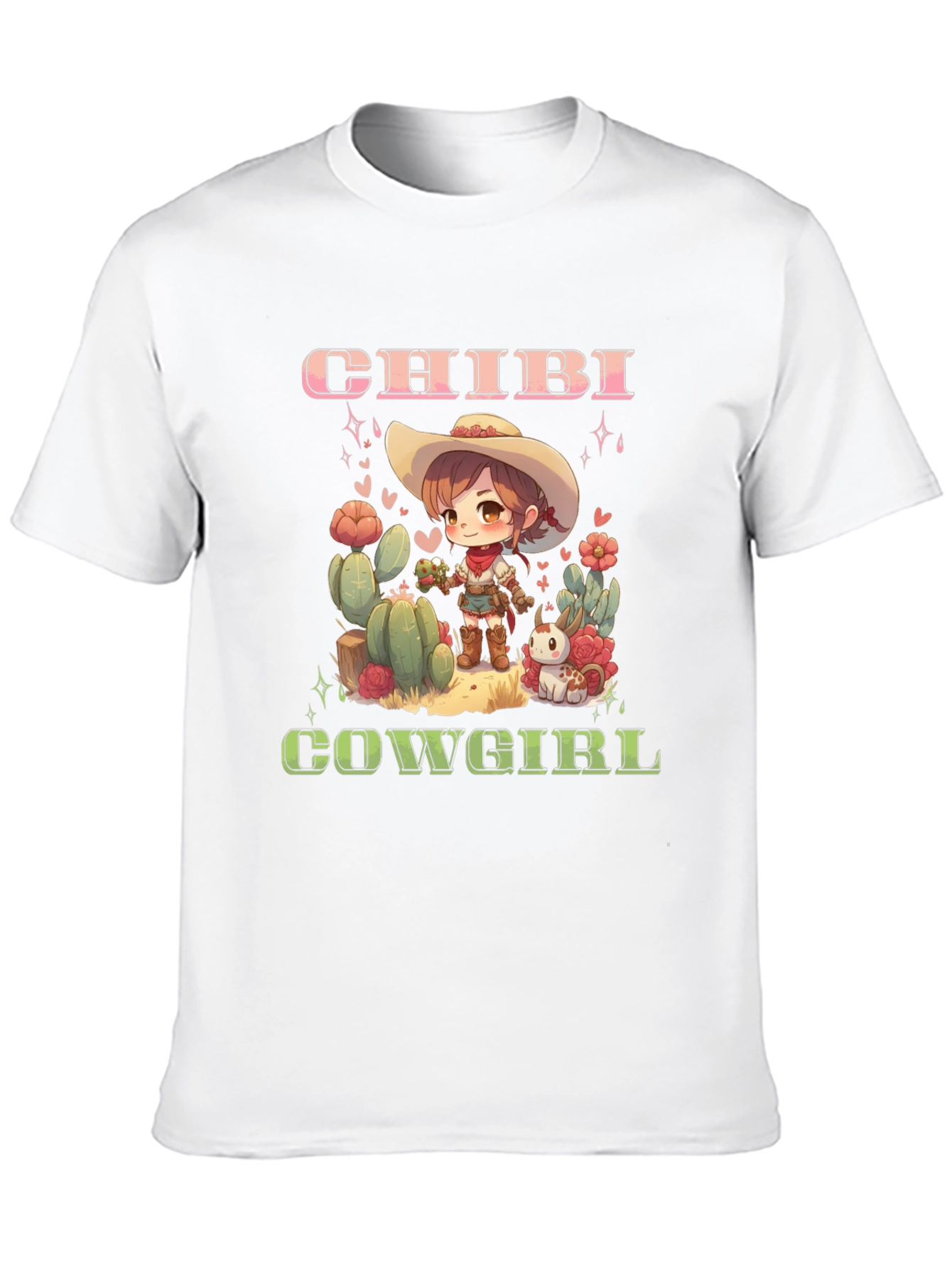 Chibi Cowgirl Graphic Tee - Western Style T-Shirt - 10