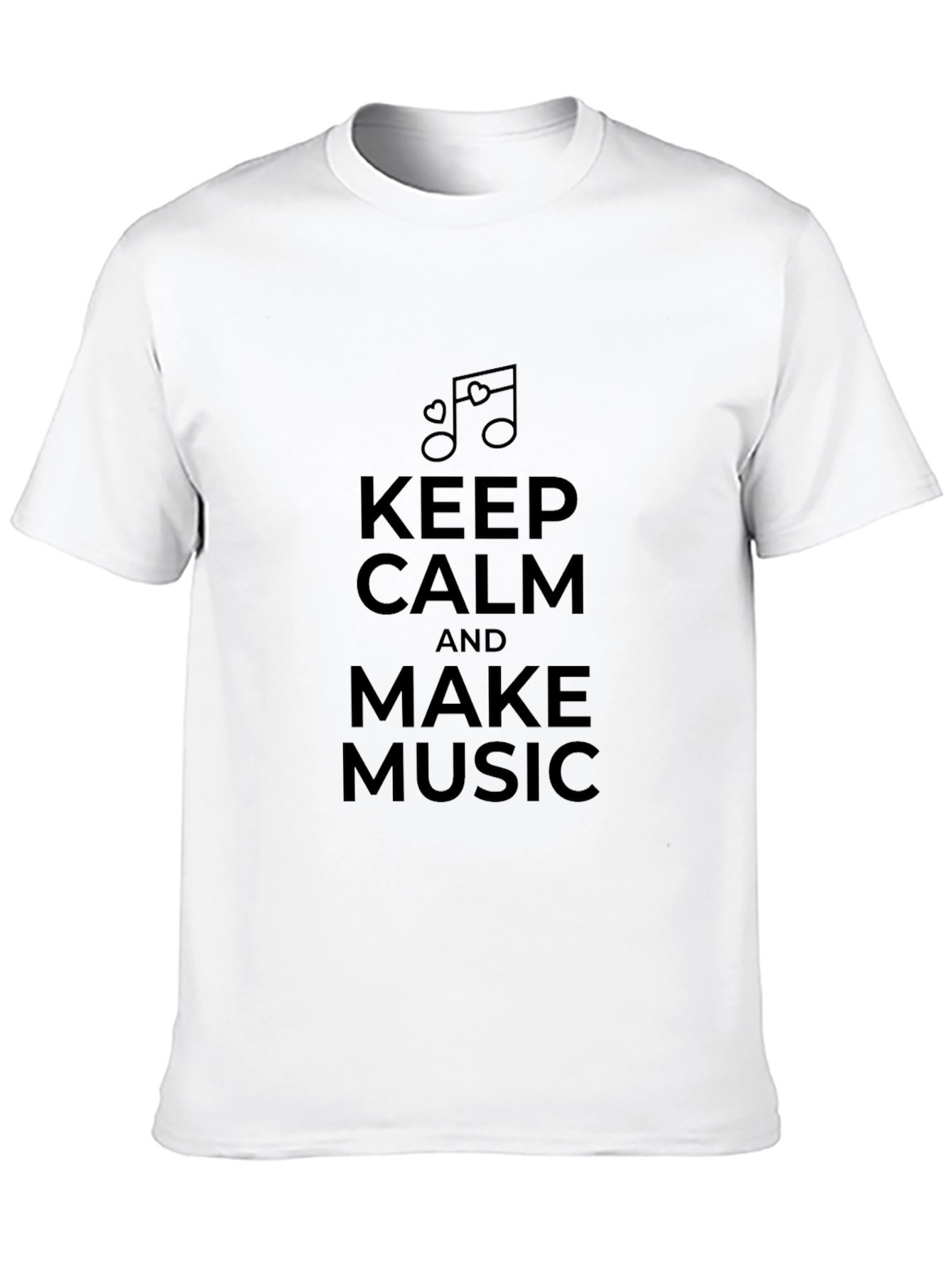 Black Keep Calm and Make Music Black T-Shirt view 10