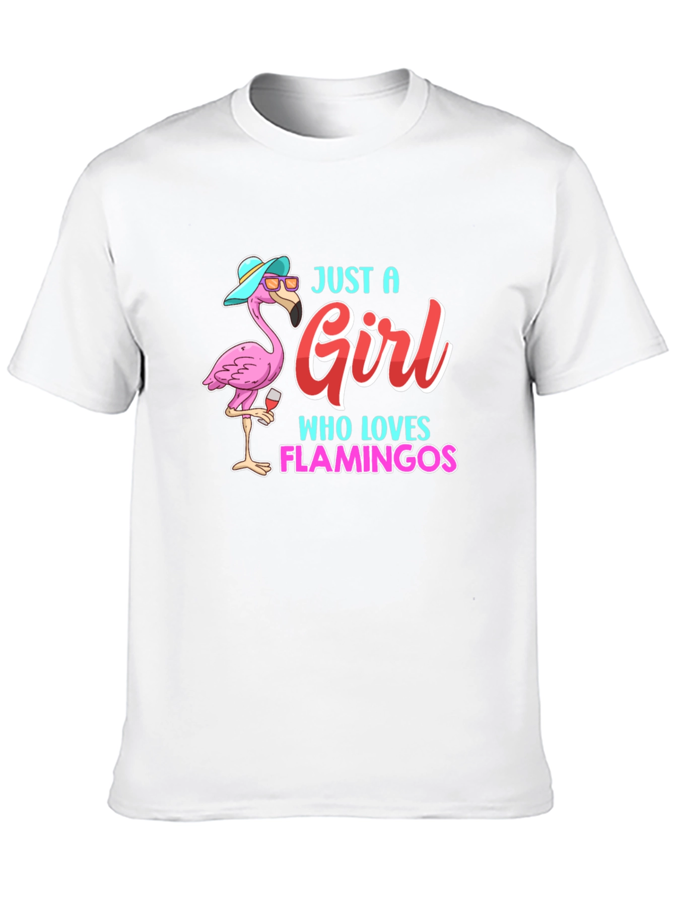 Black Just a Girl Who Loves Flamingos T-Shirt view 10